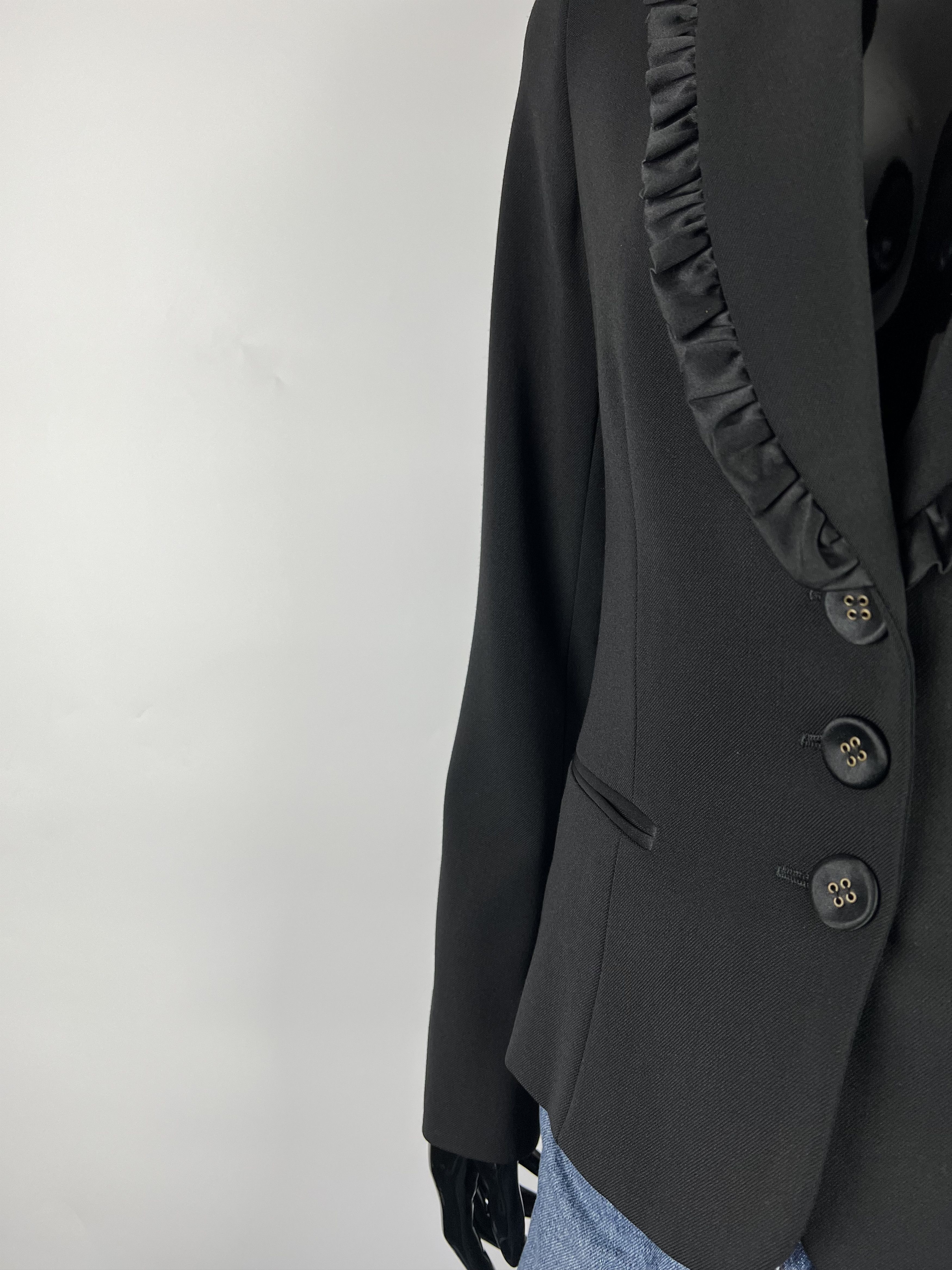 Moschino Moschino Jeans Women's Black Wool Blazer Size US2 IT38 GB6 Size XS / US 0-2 / IT 36-38 - 7 Thumbnail