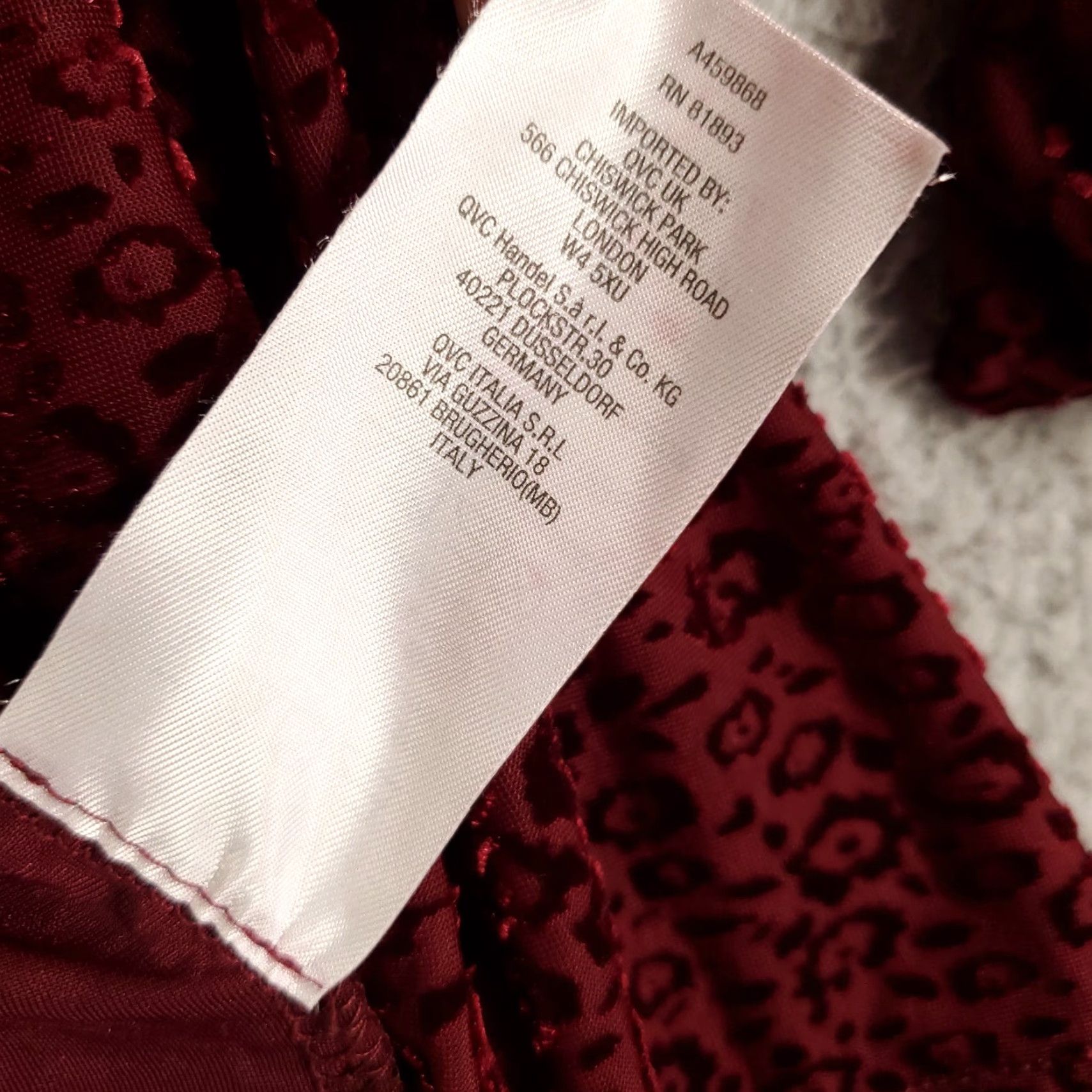Isaac Mizrahi Womens Velvet Cardigan Size Large Burgundy Animal Print Open Front Soft Comfort Size L / US 10 / IT 46 - 7 Thumbnail