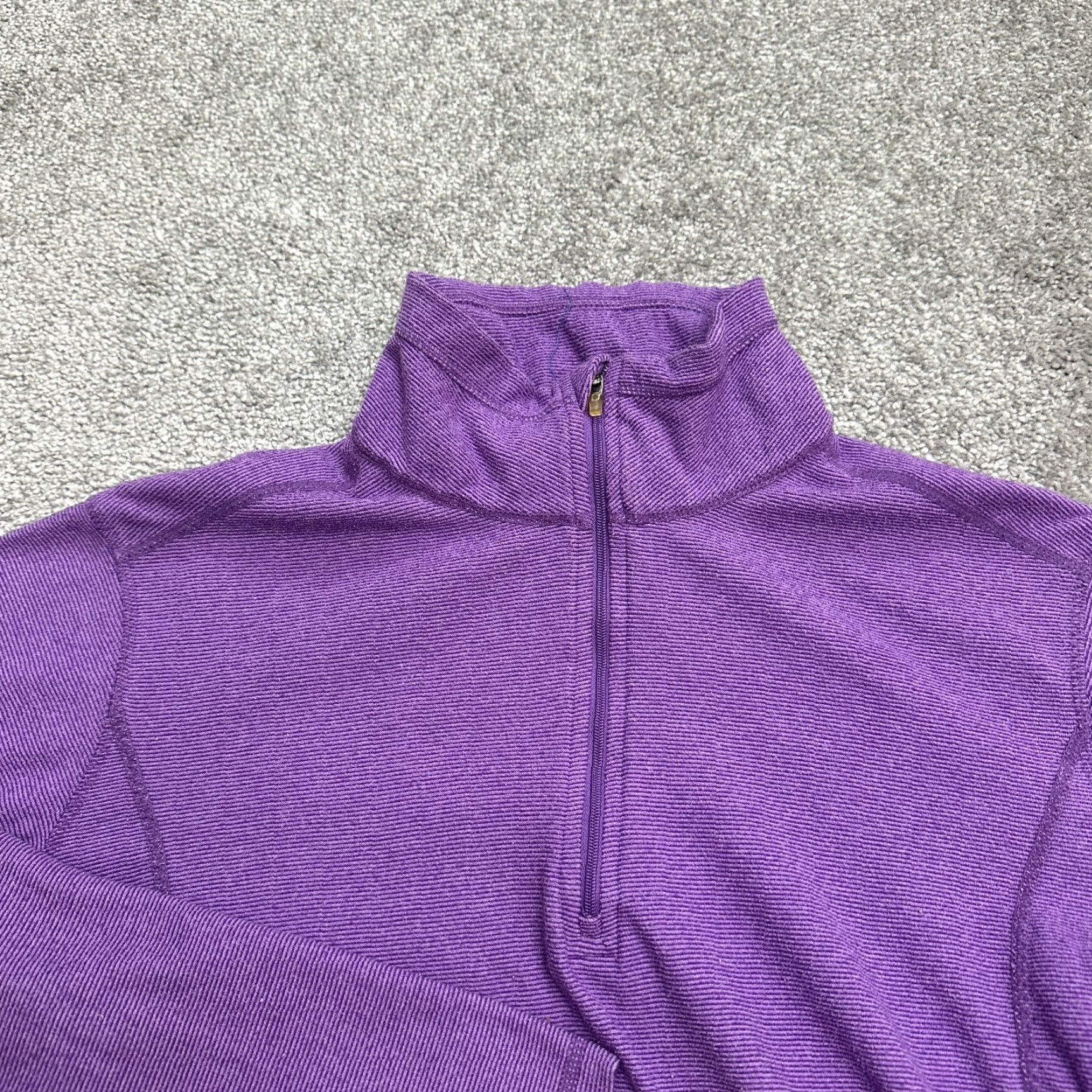 Vintage Alpine Design Active Jacket Womens Medium Purple 1/4 Zip Lightweight Long Sleeve Size M / US 6-8 / IT 42-44 - 3 Thumbnail