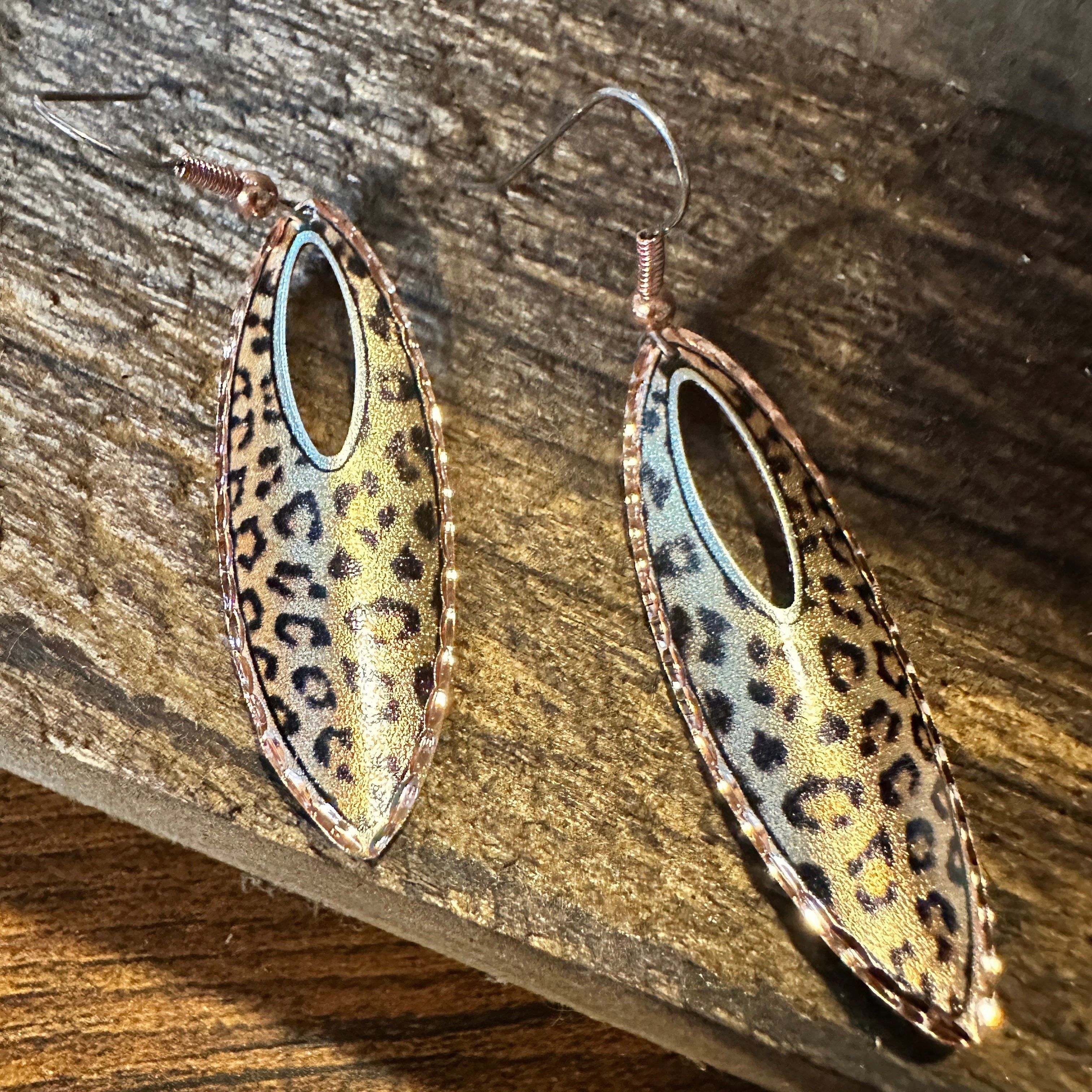 Other Handmade Boho Copper Earrings, Tear Drop Leopard Wire Earrin Size ONE SIZE - 5 Thumbnail