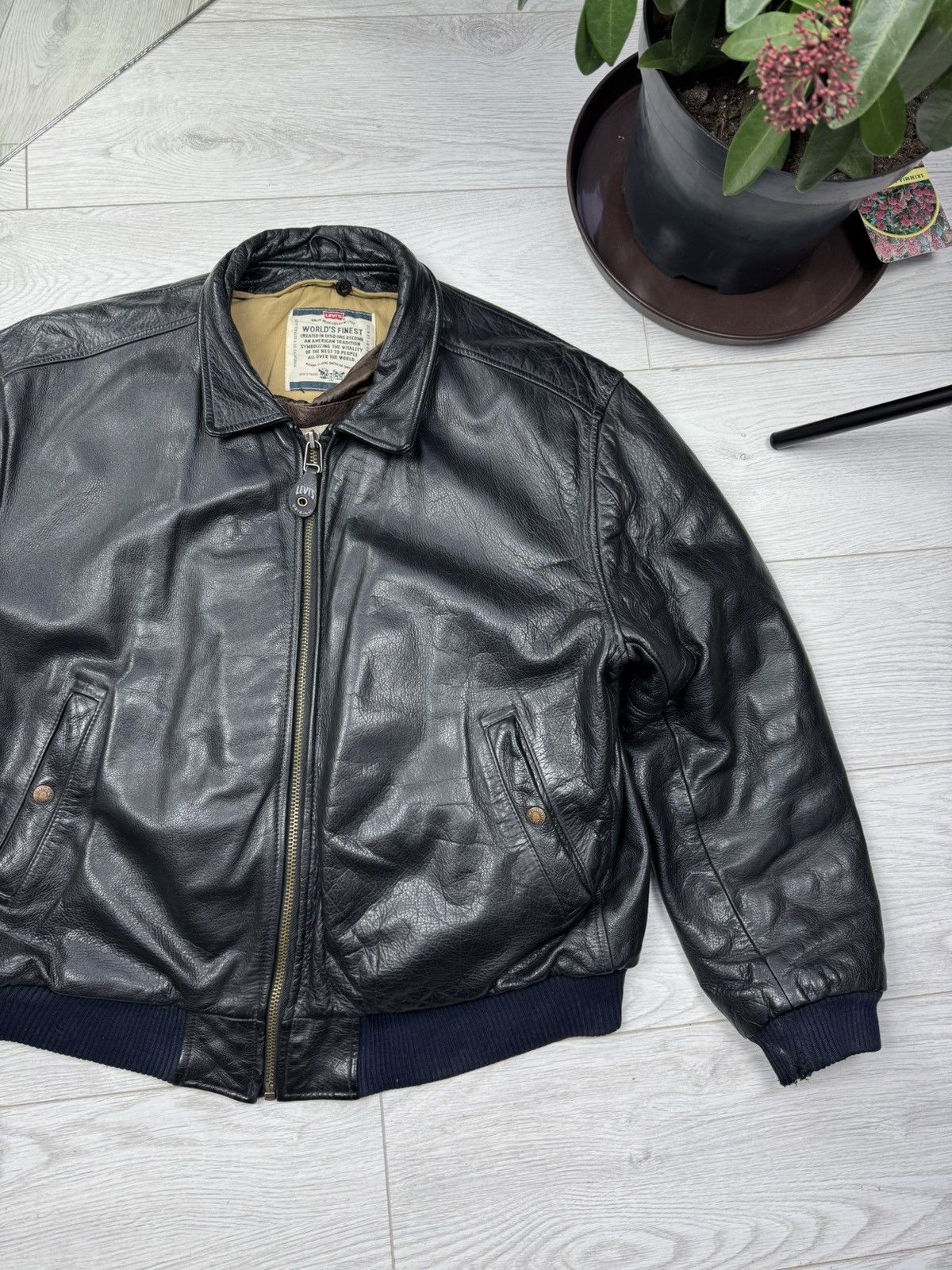 Levi's Vintage Clothing Ultra Rare 🤯 Levi’s Leather Aviator Jacket Size US S / EU 44-46 / 1 - 3 Thumbnail