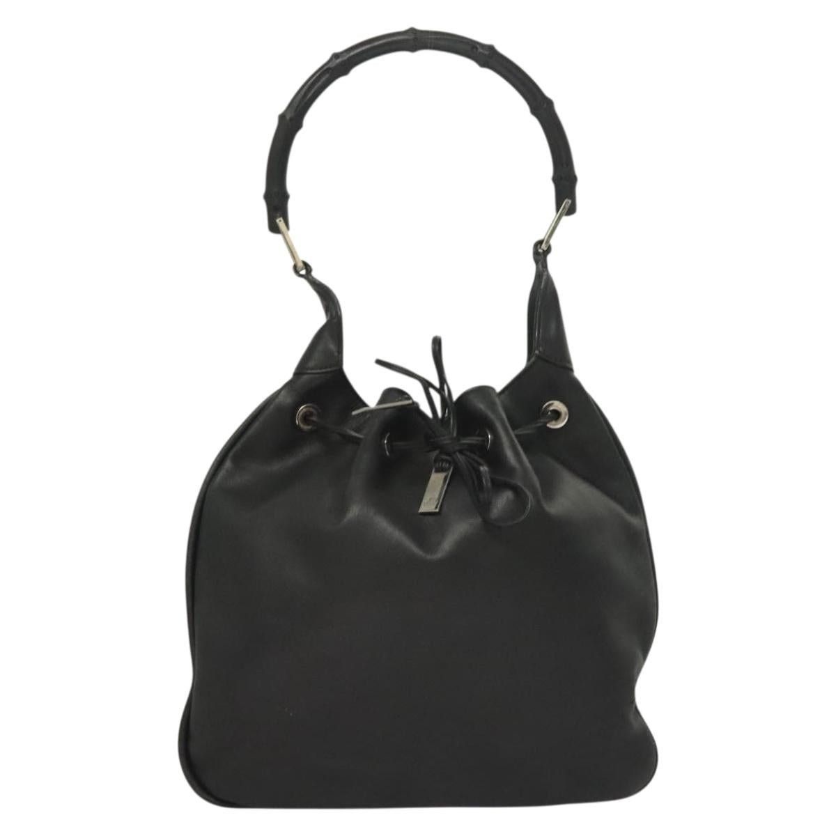 Gucci GUCCI Bamboo Shoulder Bag Leather Black Silver 0014033 Size ONE SIZE - 2 Thumbnail