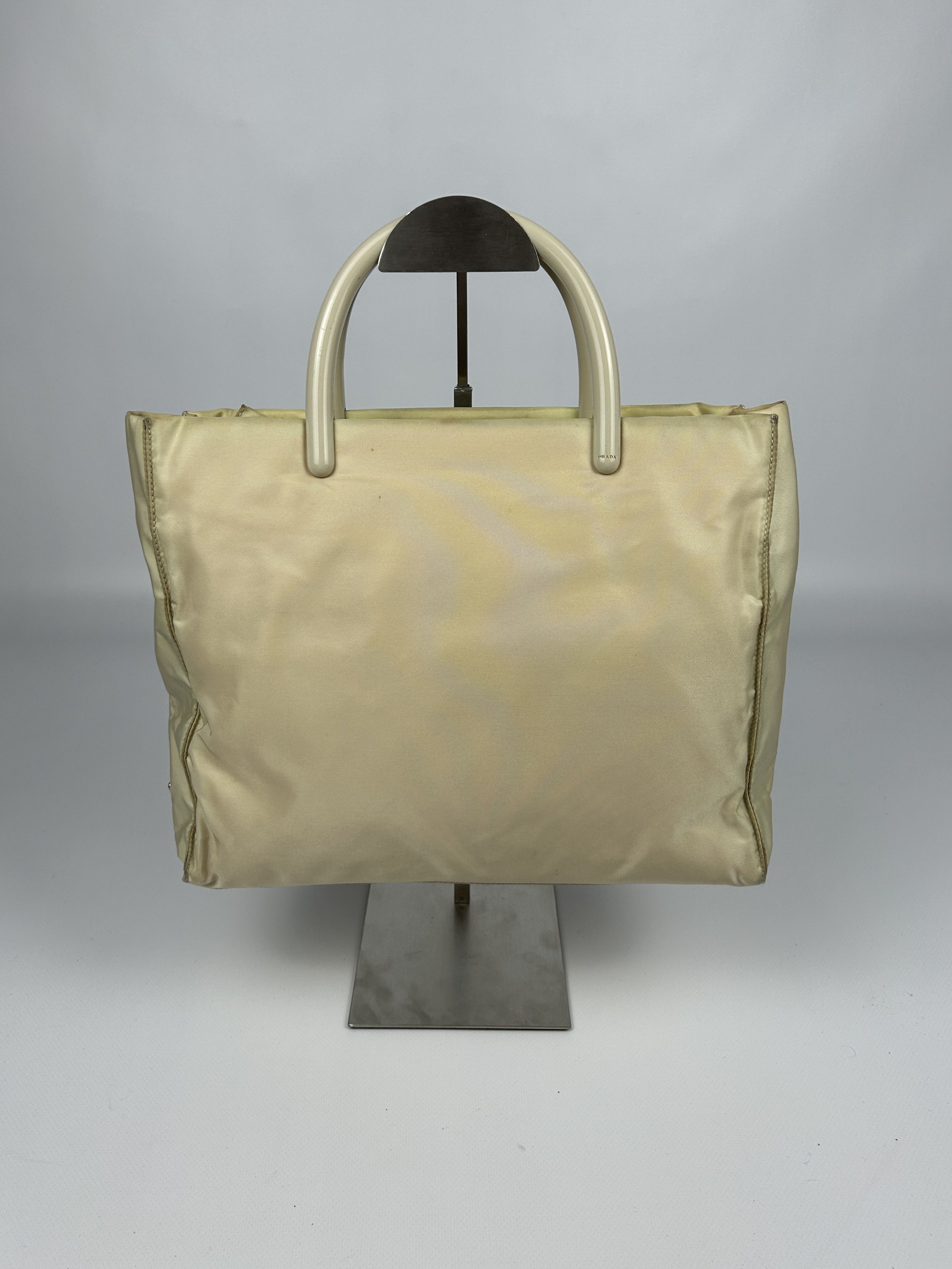 Prada Vintage y2k prada nylon triangle logo plastic handle bag Size ONE SIZE - 2 Thumbnail