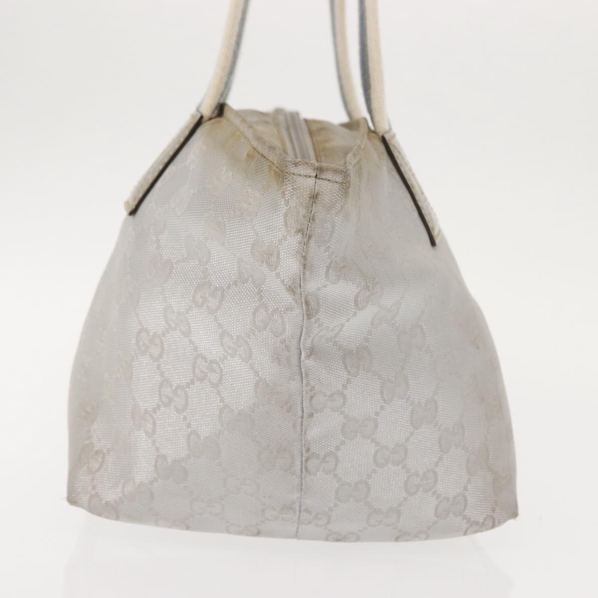 Gucci GUCCI GG Canvas Sherry Line Tote Bag Silver Size ONE SIZE - 4 Thumbnail