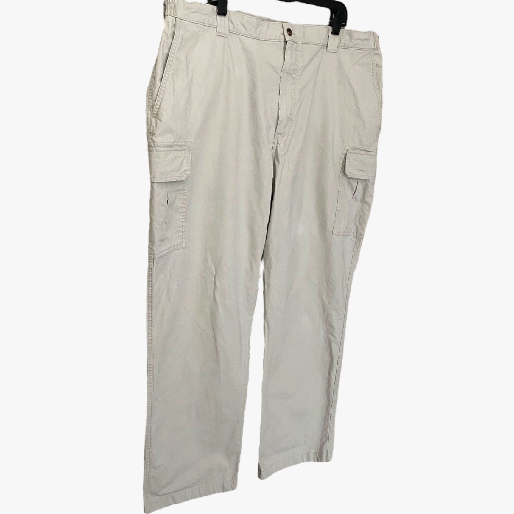 Vintage VINTAGE L.L. Bean Cargo Pants Men 44X32 Relaxed-Fit Cotton Trousers Beige Casual Travel Workwear Size US 44 / EU 60 - 3 Thumbnail