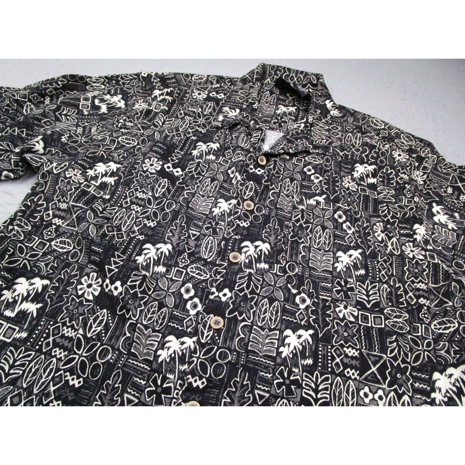 Ocean Pacific VINTAGE Ocean Pacific Shirt Mens L Black Button-Up Tiki Camp Hawaiian Y2K Size US L / EU 52-54 / 3 - 2 Thumbnail