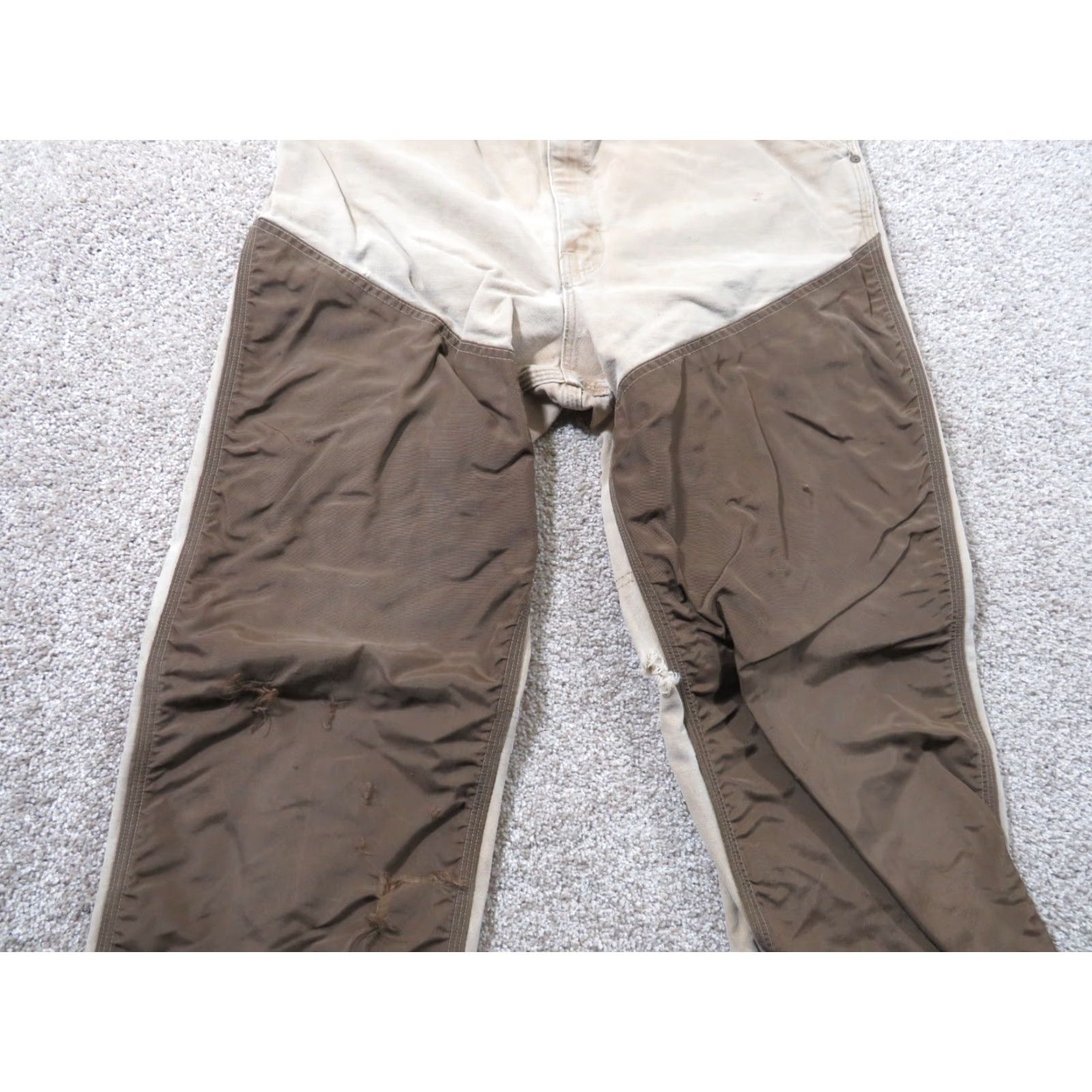 Carhartt VINTAGE Carhartt Union Upland Hunting Pants 32X32 Canvas Nylon Brown 90s Mens Regular Straight 5-Pocket Zip Closure Workwear Canvas Nylon Logo Accents Size US 32 / EU 48 - 3 Thumbnail
