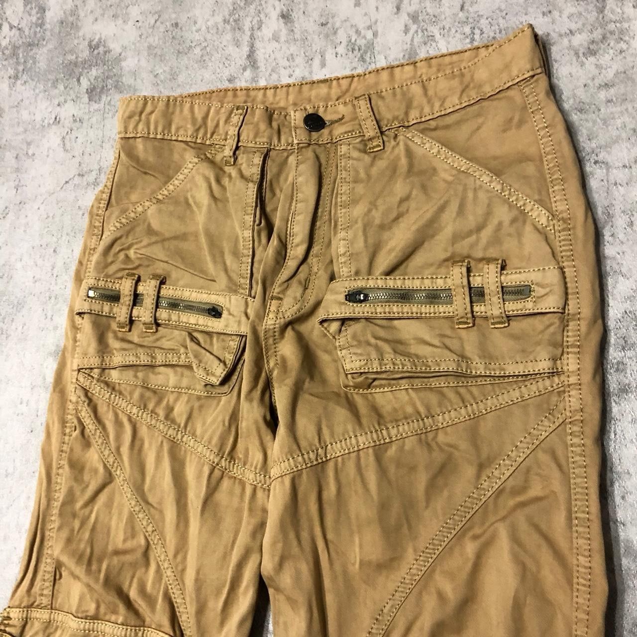 Other Tan cargo pants with zipper pockets and adjustable waist Size 25" / US 0 / IT 36 - 2 Thumbnail