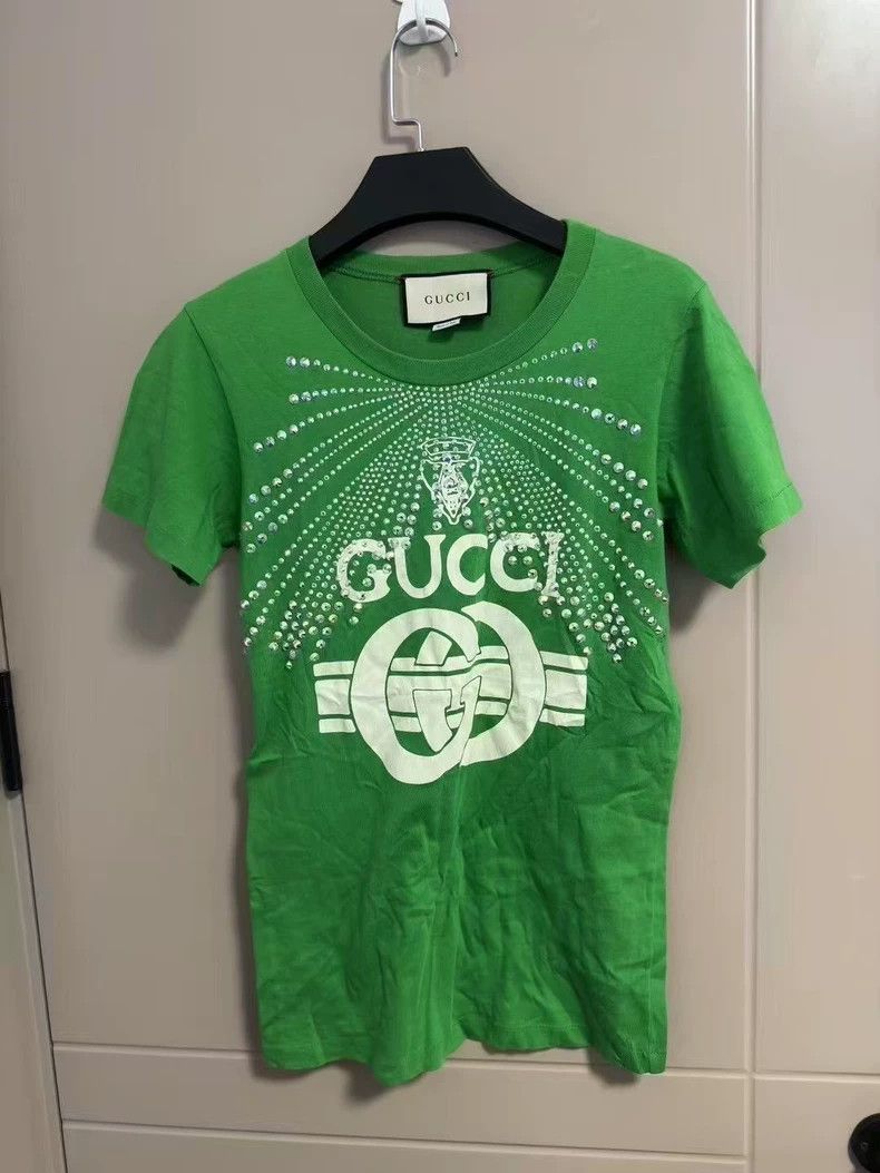 Gucci Gucci Rhinestone logo short sleeves 2505-Nextarrow Size US XS / EU 42 / 0 - 1 Thumbnail
