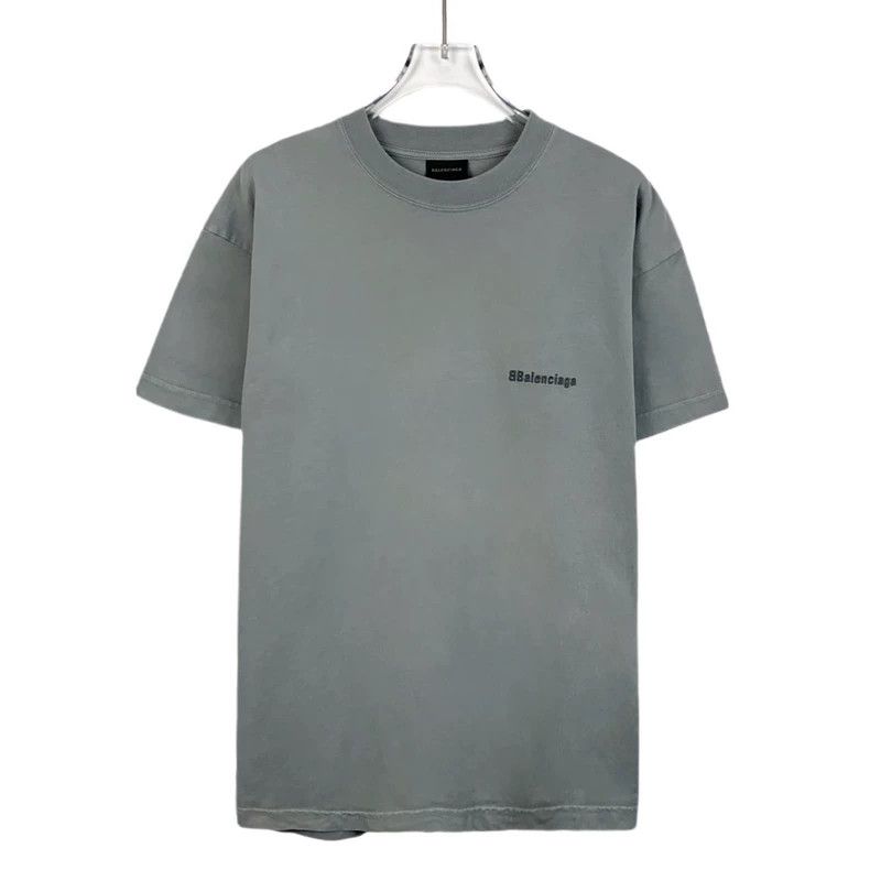 Other Balenciaga Grey logo monogram embroidered cotton crew neck Size XXS / US 00 / IT 34 - 1 Thumbnail