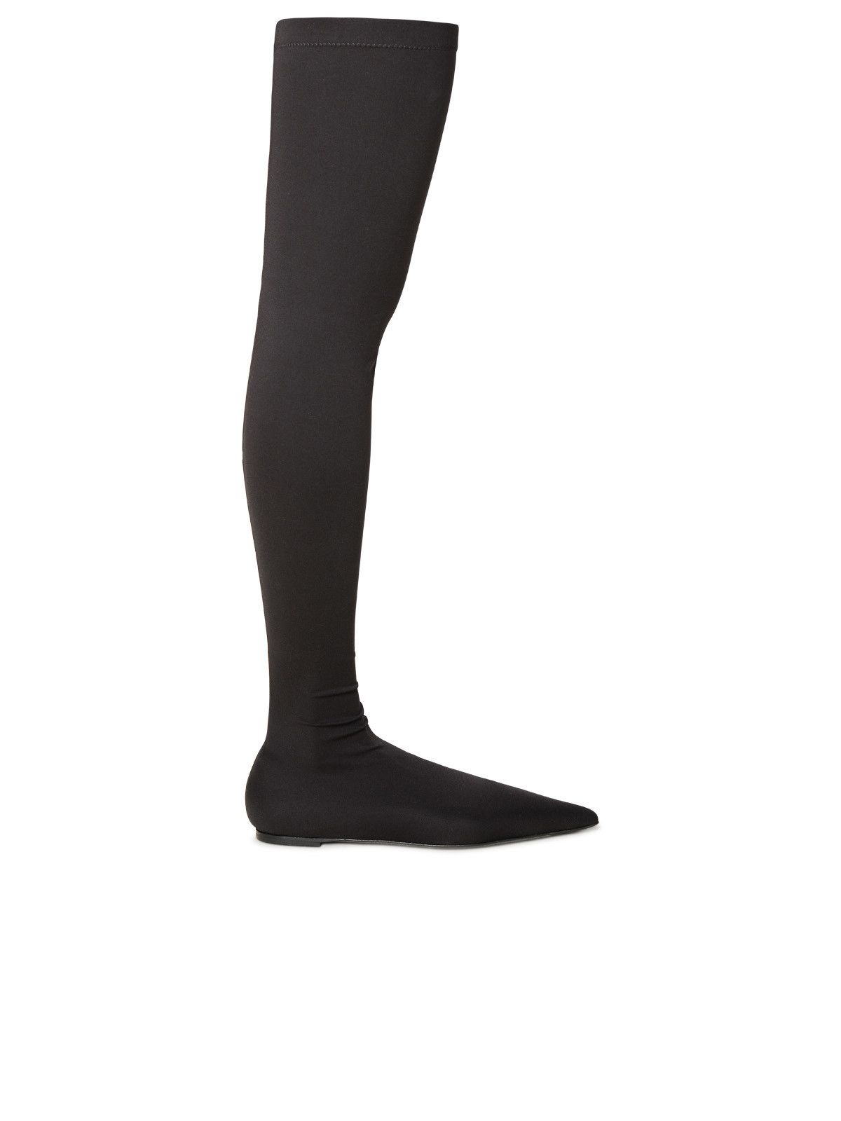 image of Dolce Gabbana Stretch Boots In Black Leather Blend, Women's (Size 9)