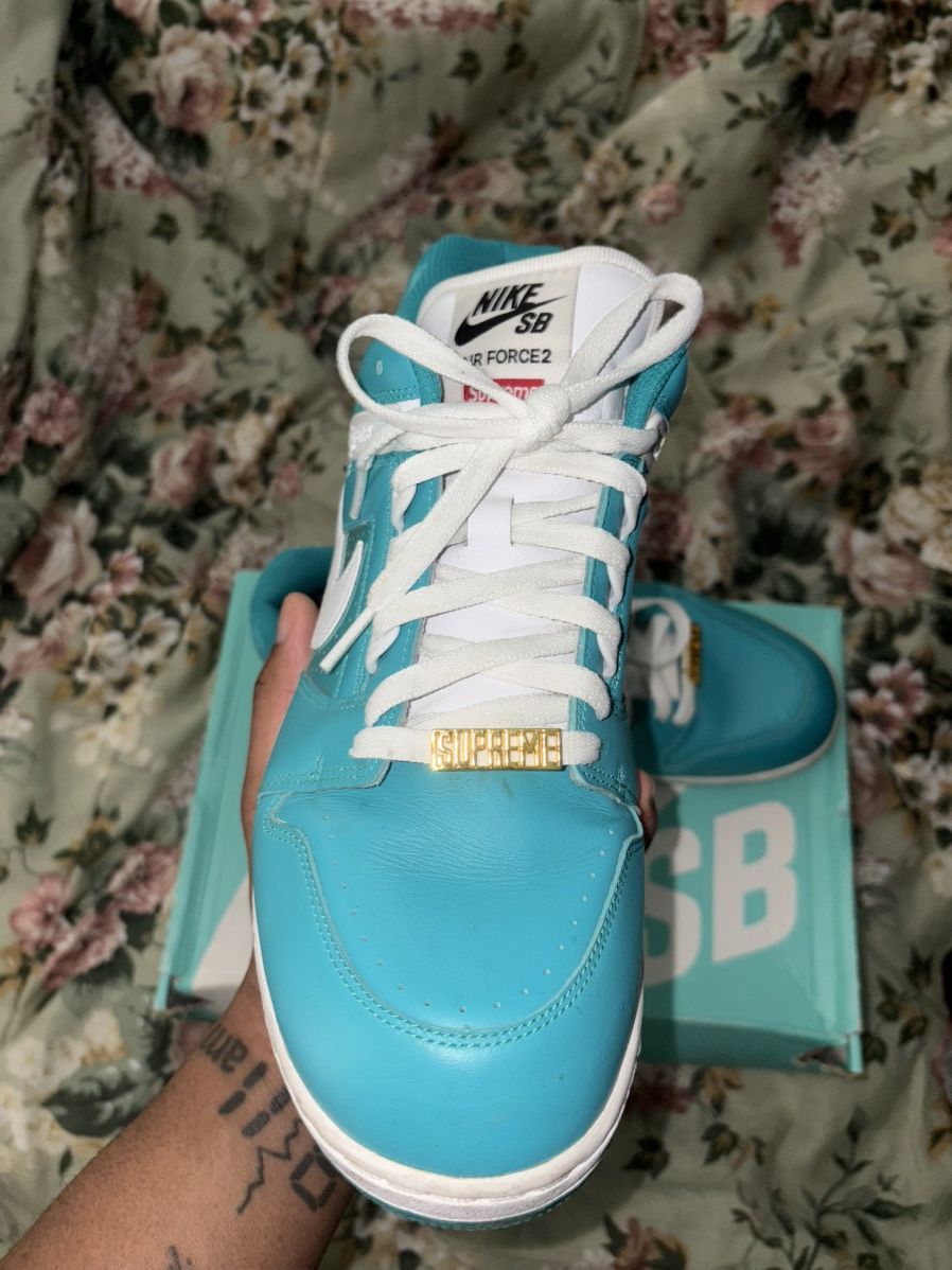 Nike × Supreme Supreme Nike Sb Af2 Low “Teal” Size US 12 / EU 45 - 12 Thumbnail