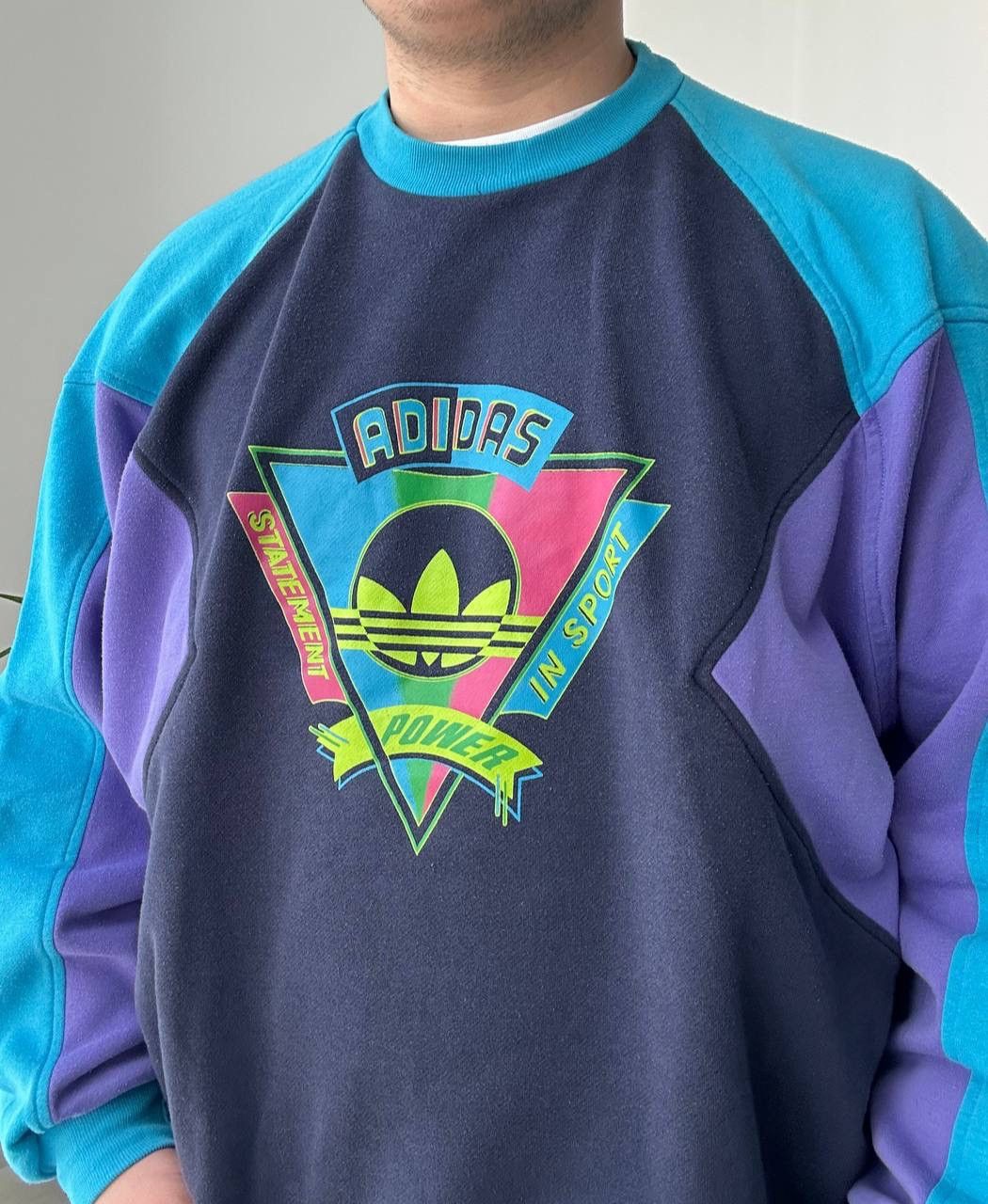 Adidas × Vintage Vintage Adidas Sportswear 90’s Center Logo Sweatshirt Size US L / EU 52-54 / 3 - 15 Thumbnail
