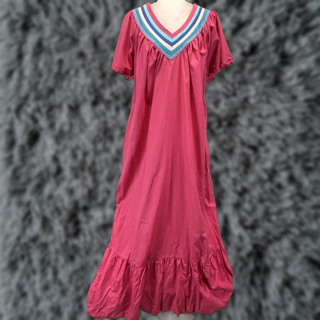 Vintage VINTAGE Club Prive Pink Kaftan Maxi Dress Womens Plus Size 44 Cotton Bohemian Size M / US 6-8 / IT 42-44 - 1 Thumbnail