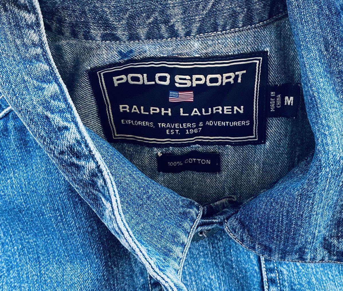 Polo Ralph Lauren Vintage 90s Polo Sport Ralph Lauren Pullover Denim Shirt Size US M / EU 48-50 / 2 - 17 Thumbnail