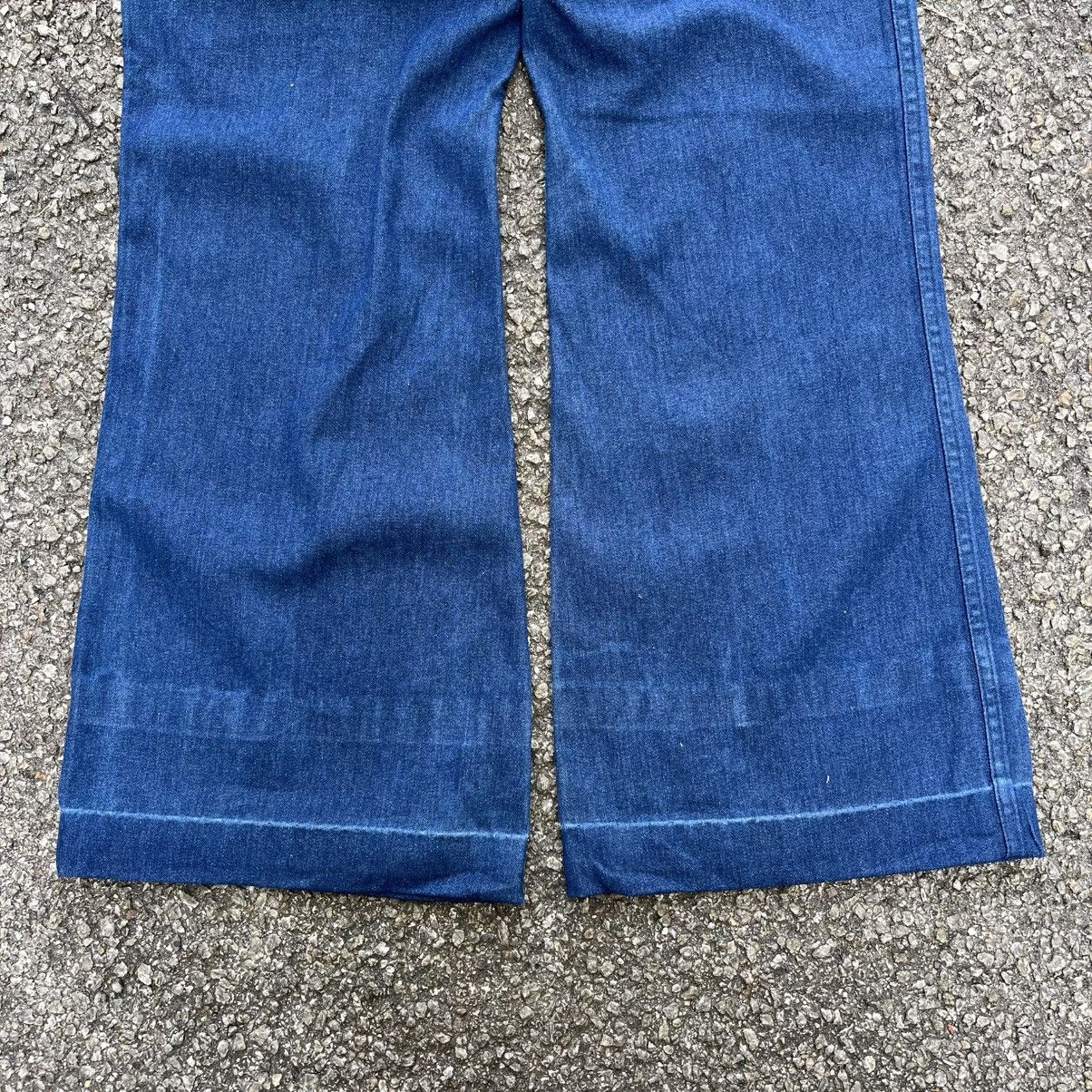 Vintage VINTAGE 70s 80s USN SEAFARER DUNGAREE FLARE DENIM JEANS Size US 31 - 11 Thumbnail