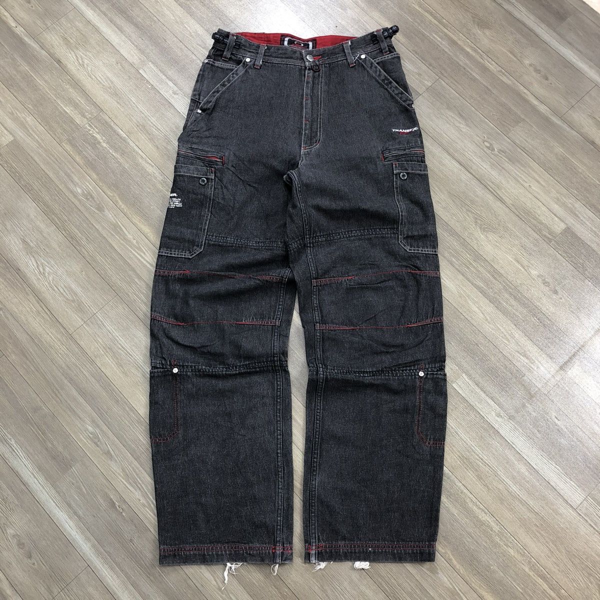 Vintage Vintage Transer Multi Pocket Cargo Bondage Baggy Jeans Y2K Size US 31 - 1 Thumbnail