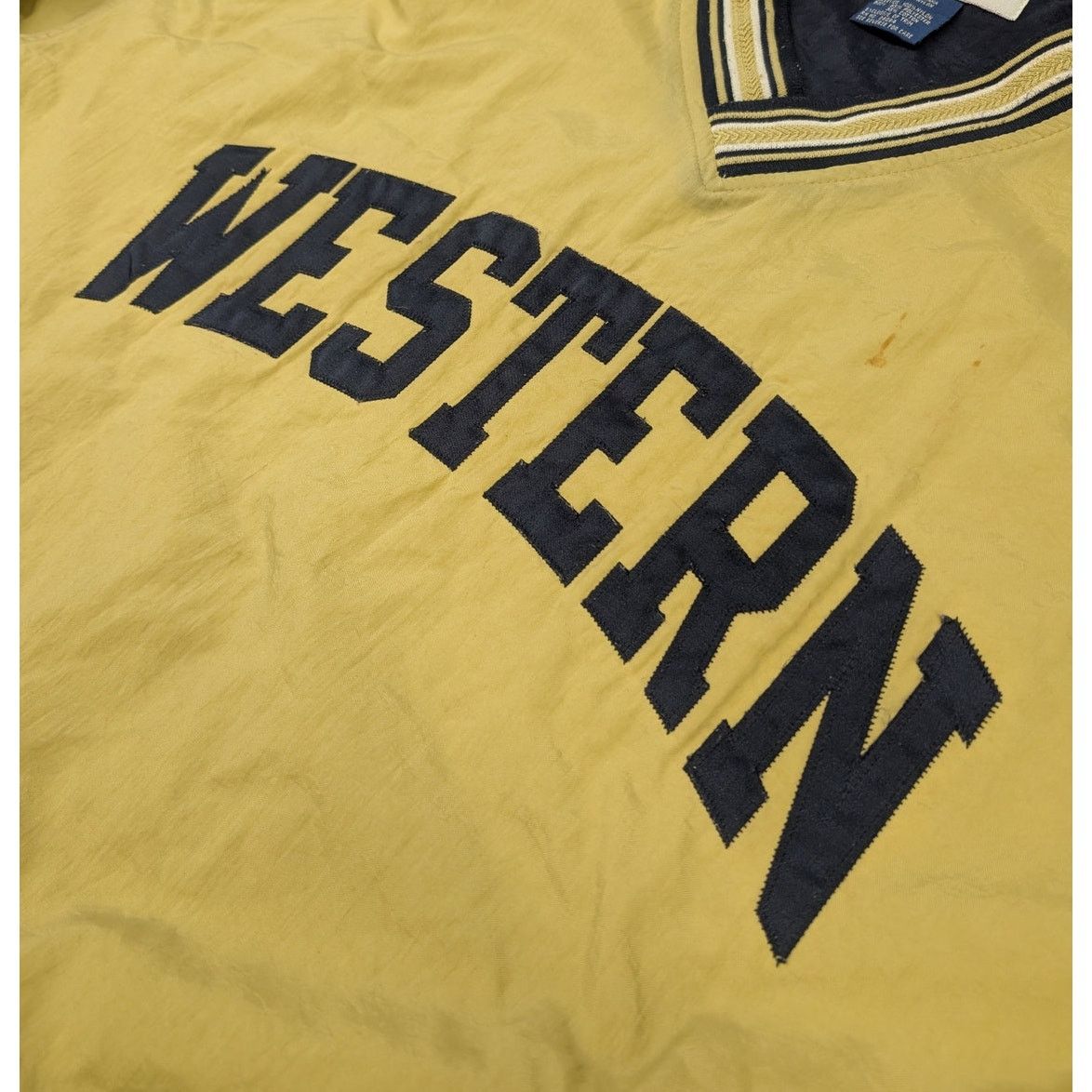 Champion 2000s Y2K Western University Yellow Windbreaker Jacket Size US XL / EU 56 / 4 - 2 Thumbnail