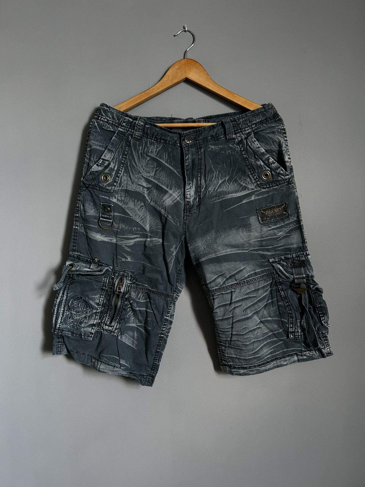 Japanese Brand × Vintage Vintage Avant Garde Y2k Washed Japan Cargo Shorts Size US 34 / EU 50 - 1 Thumbnail