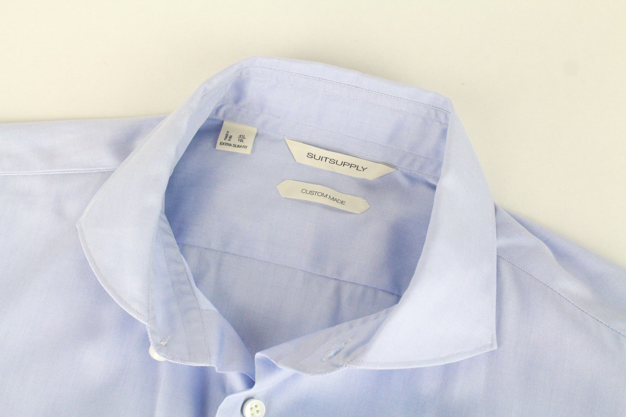 Suitsupply 41L/16L Extra Slim Fit Blue Cotton Cutaway 72516 Size 40R - 3 Thumbnail