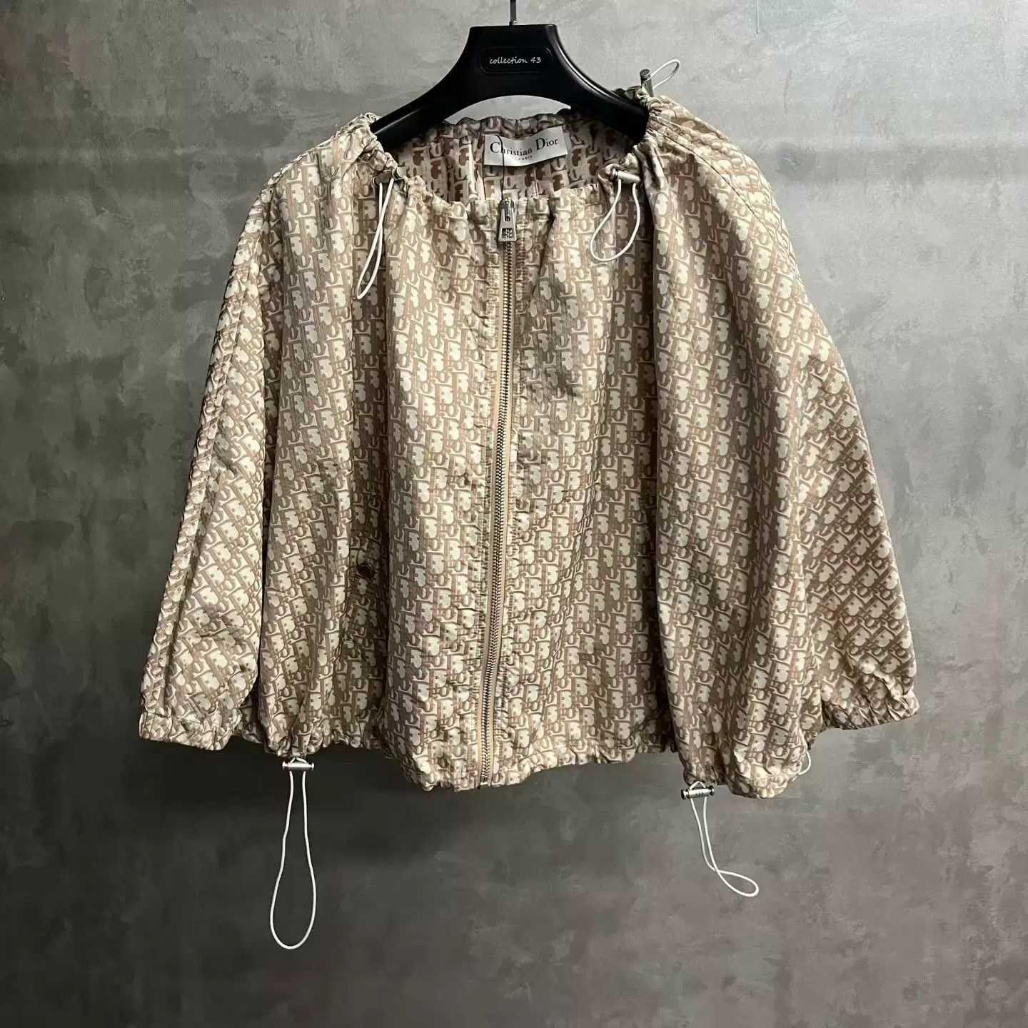 Dior Dior Beige Logo Print Zip Jacket Size M / US 6-8 / IT 42-44 - 1 Thumbnail