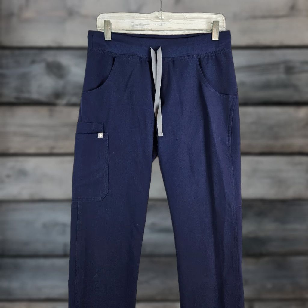 Vintage VINTAGE Figs Technical Collection Womens Scrub Pants Small Blue Mid Rise Drawstring Size 28" / US 6 / IT 42 - 1 Thumbnail