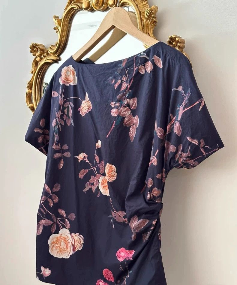Dries Van Noten Dries Van Noten size:42 Deep Blue Garden series short-slee Size XS / US 0-2 / IT 36-38 - 1 Thumbnail