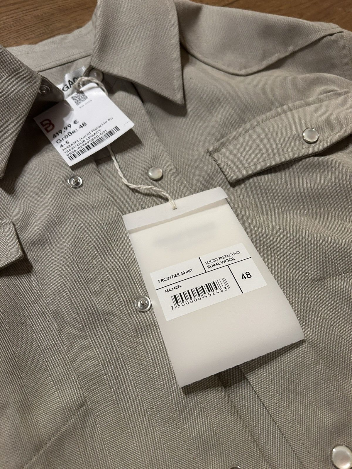 Our Legacy Our Legacy Frontier Shirt Lucid Pistachio Rural Wool Size US L / EU 52-54 / 3 - 5 Thumbnail