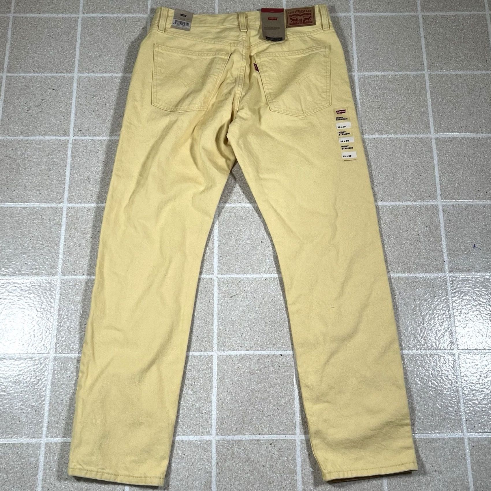 Levi's VINTAGE? Levis Jeans Womens 29 Middy Straight Mid Rise Yellow Denim Cotton 29x30 NWT Size 29" - 2 Thumbnail