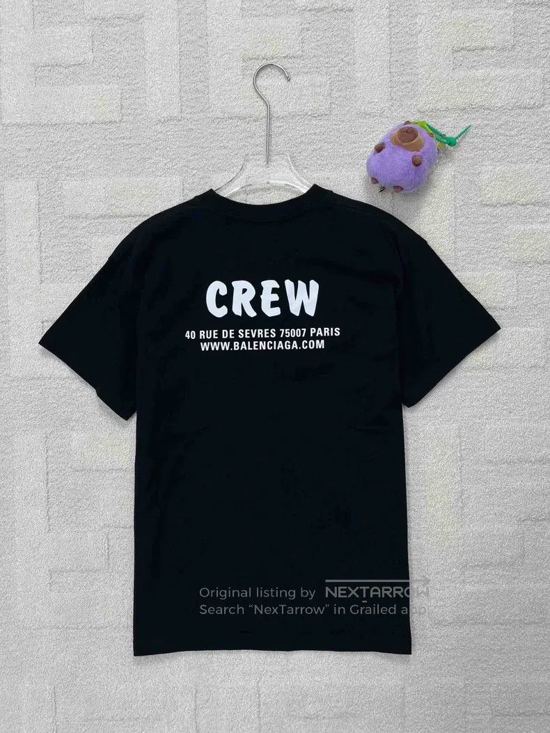 Balenciaga Balenciaga Black short-sleeved crewneck t-shirt with lette Size US XS / EU 42 / 0 - 2 Thumbnail