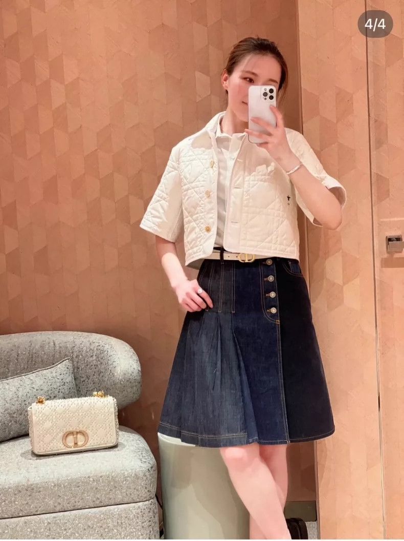Dior Dior Rattan checkered cotton short-sleeved jacket 2504-Next Size XS / US 0-2 / IT 36-38 - 9 Thumbnail