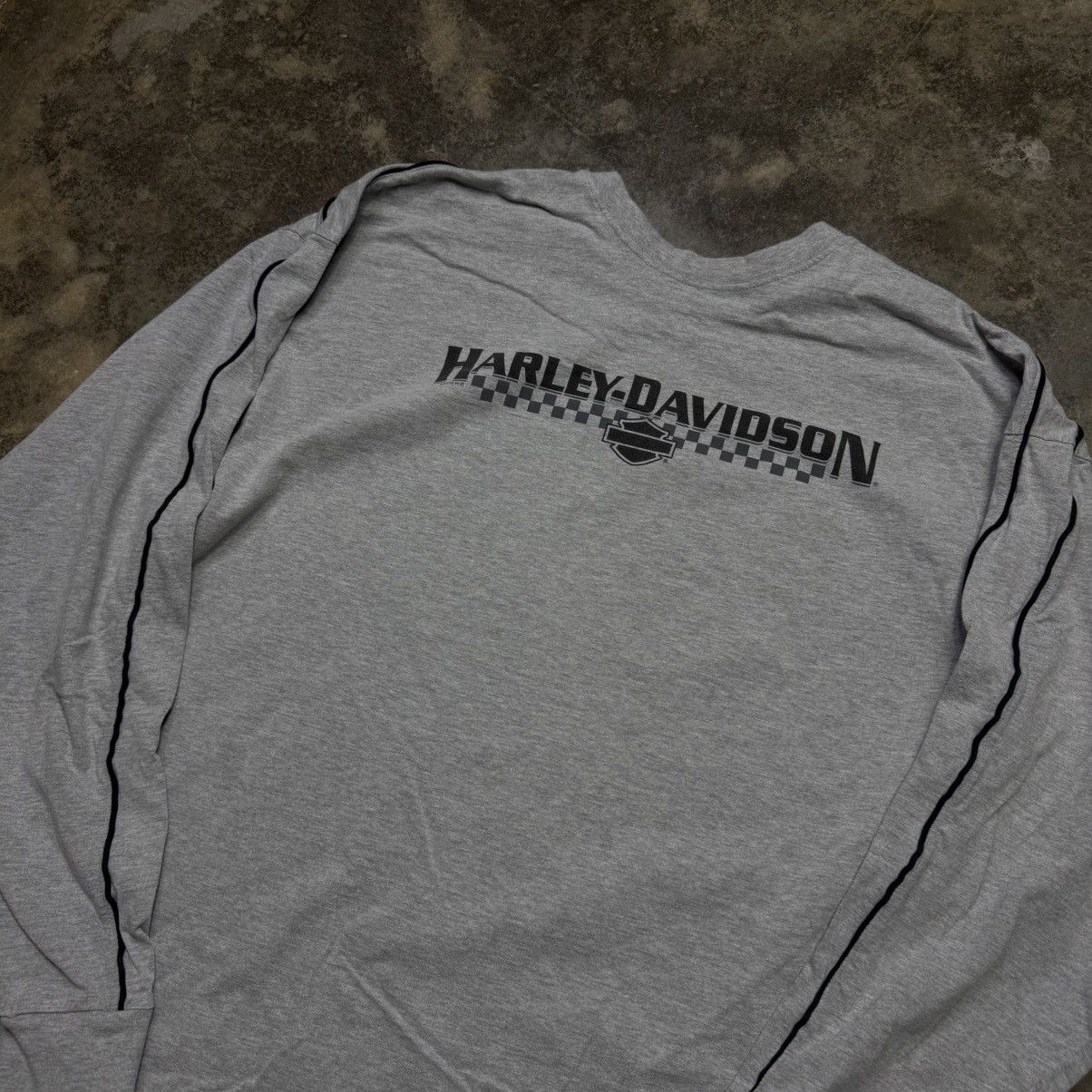 Vintage vintage harley davidson longsleeve checkered flag tshirt Size US XL / EU 56 / 4 - 5 Thumbnail