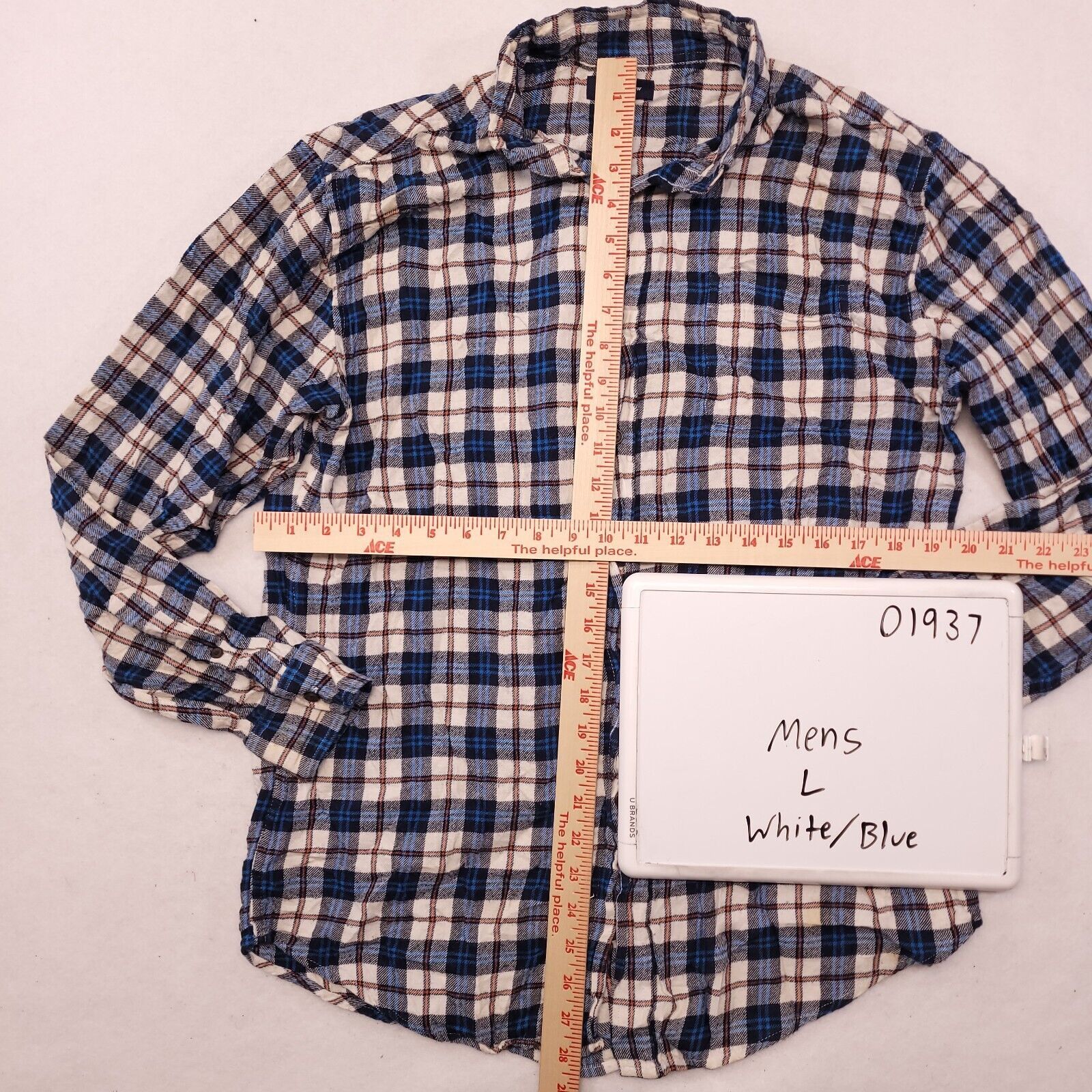 Croft & Barrow Croft & Barrow Tartan Flannel Shirt Mens Size M White Blue Size US M / EU 48-50 / 2 - 7 Thumbnail
