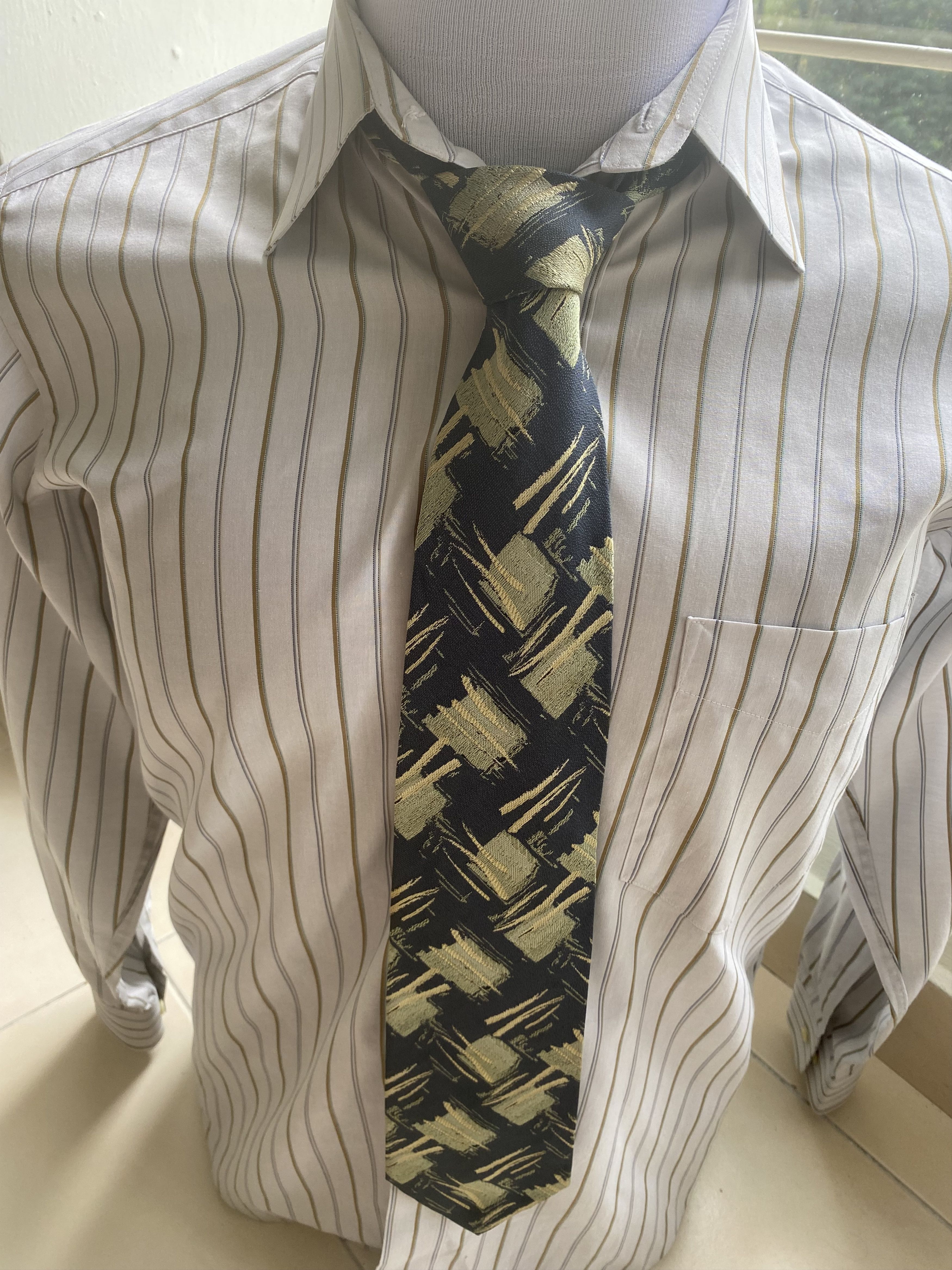 Issey Miyake Issey Miyake Striped Button Up With Tie Size US M / EU 48-50 / 2 - 6 Thumbnail