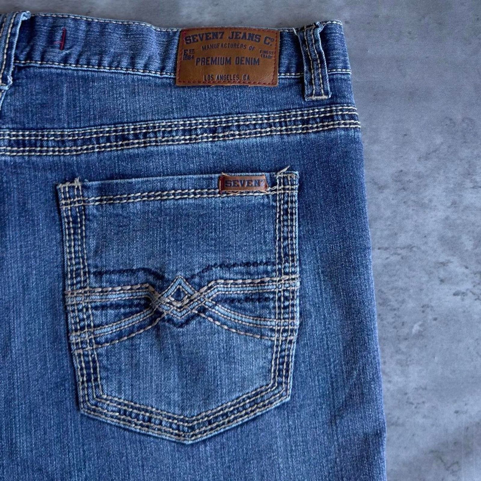 Japanese Brand × Seven 7 × Vintage Vintage Y2K Seven7 Baggy Skater Grunge Cyber Tech Denim Jean Size US 38 / EU 54 - 3 Thumbnail