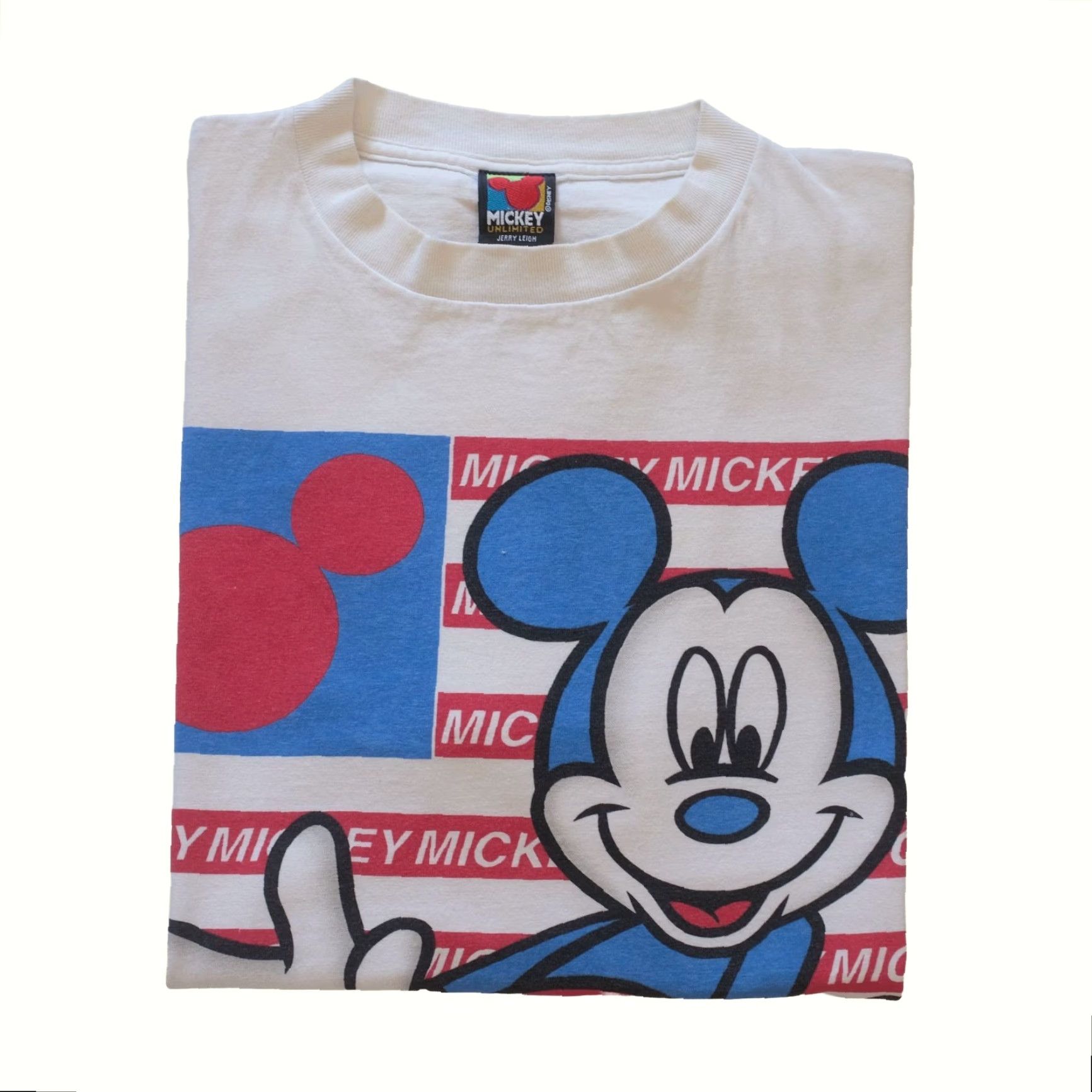 Mickey Unlimited VINTAGE MICKEY MOUSE CARTOON T-SHIRT White ONE SIZE Adult Men Graphic 90s Flag AOP Retro Disney Nike? Wait. Size US M / EU 48-50 / 2 - 2 Thumbnail