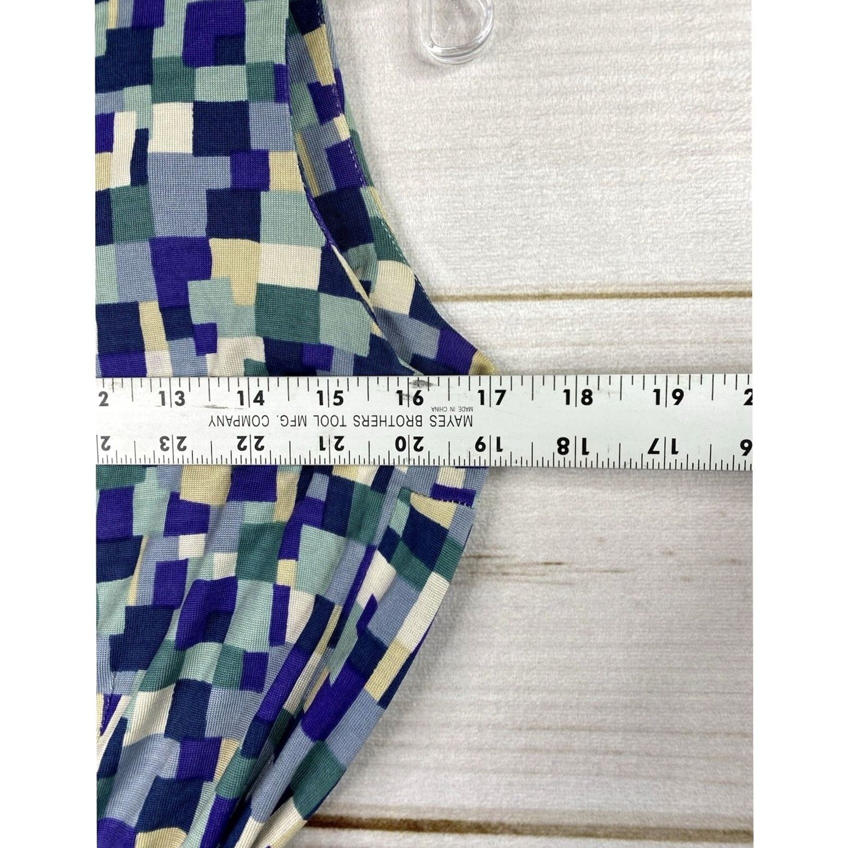 Diane von Furstenberg Diane von Furstenberg Dress Geometric Print Wrap Sleeveless Knee Length Belted V-Neck Knit, Blue Green, 4, Women, Casual, Party/Cocktail, Travel Size S / US 4 / IT 40 - 6 Thumbnail