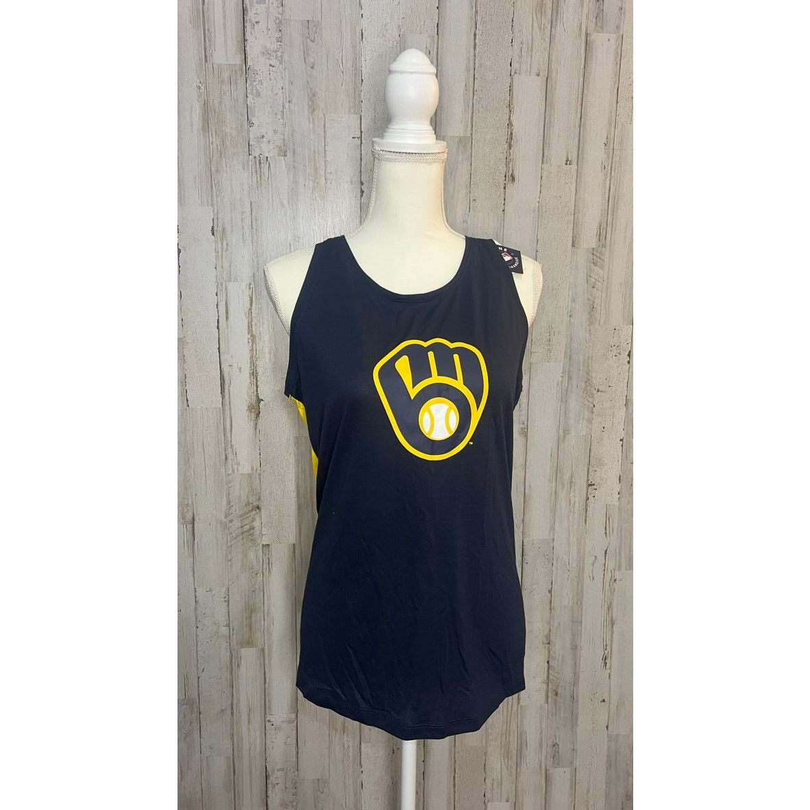 MLB NWT Milwaukee Brewers Women's Medium Colorblock Tank Top Size M / US 6-8 / IT 42-44 - 1 Thumbnail