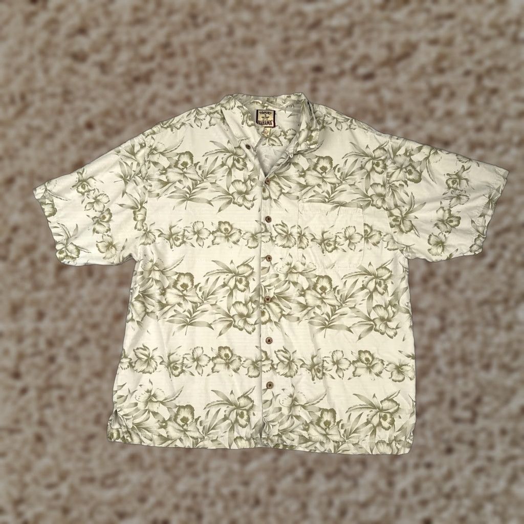 Tommy Bahama VINTAGE Tommy Bahama Shirt Men? Extra Large Ivory Silk Button-Up Hawaiian Floral Short Sleeve Beach Designer XL Ivory Silk Button-Up Mens 90s? Size US XL / EU 56 / 4 - 1 Thumbnail
