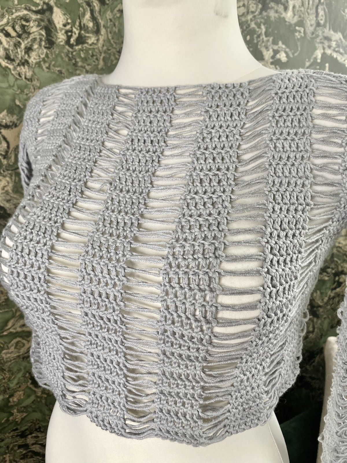 Vintage Vintage Grey Rope see-through Sweater Top Translucent Summer Size S / US 4 / IT 40 - 2 Thumbnail