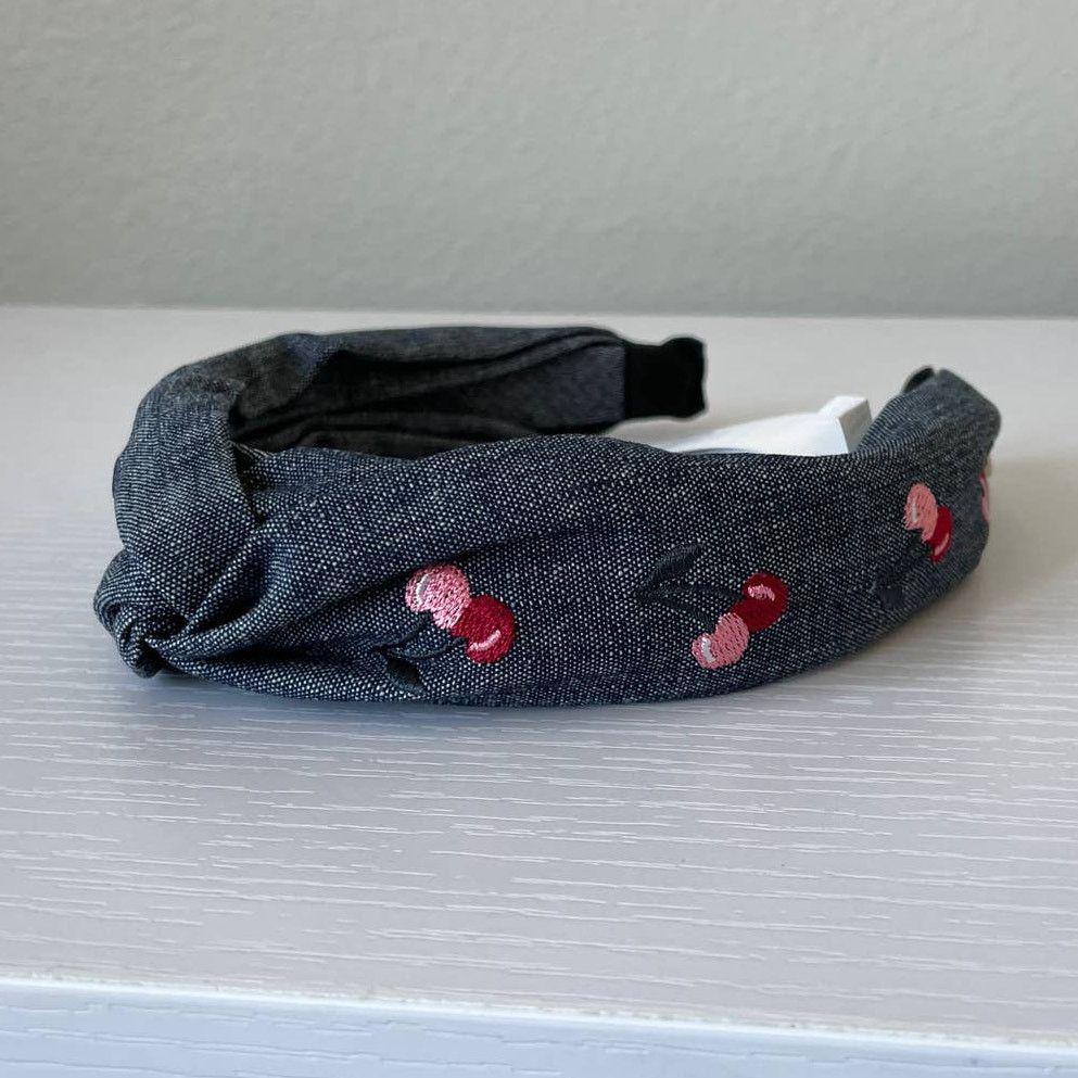 Kate Spade Kate Spade Cherry Denim Twisted Headband One size Size ONE SIZE - 8 Thumbnail