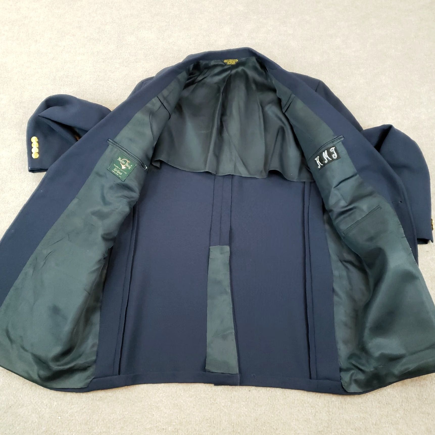 Hunter VINTAGE Hunter Haig Blazer Mens 46 Blue Single Breasted Sports Coat Lined Career Size 46R - 6 Thumbnail