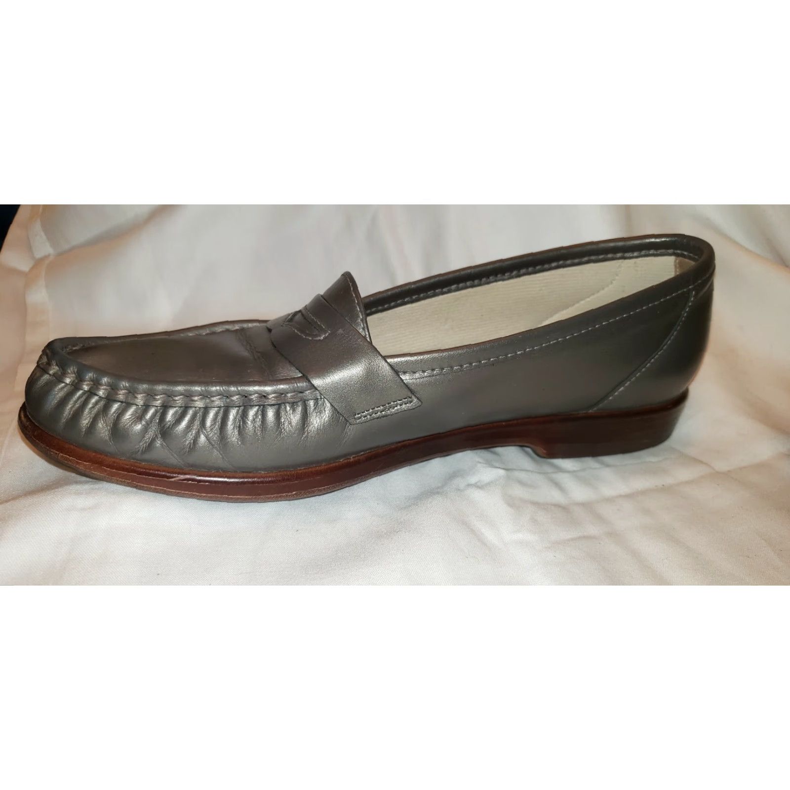 SAS SAS Women's Loafers Size 9.5 Pewter MOC TOE Leather Cushioned Tripad Comfort Casual Loafers Womens Shoes Size US 10 / IT 40 - 7 Thumbnail