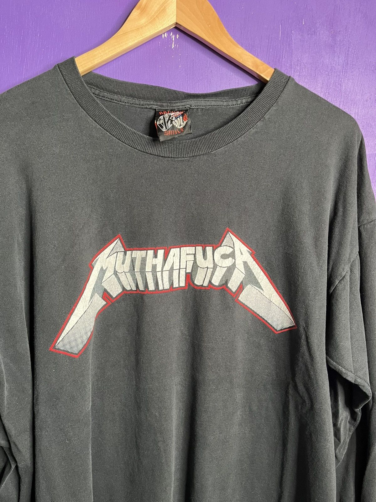 Vintage Vintage 90s Archaic smile “Muthafuka” Metallica spinoff tee Size US XL / EU 56 / 4 - 3 Thumbnail
