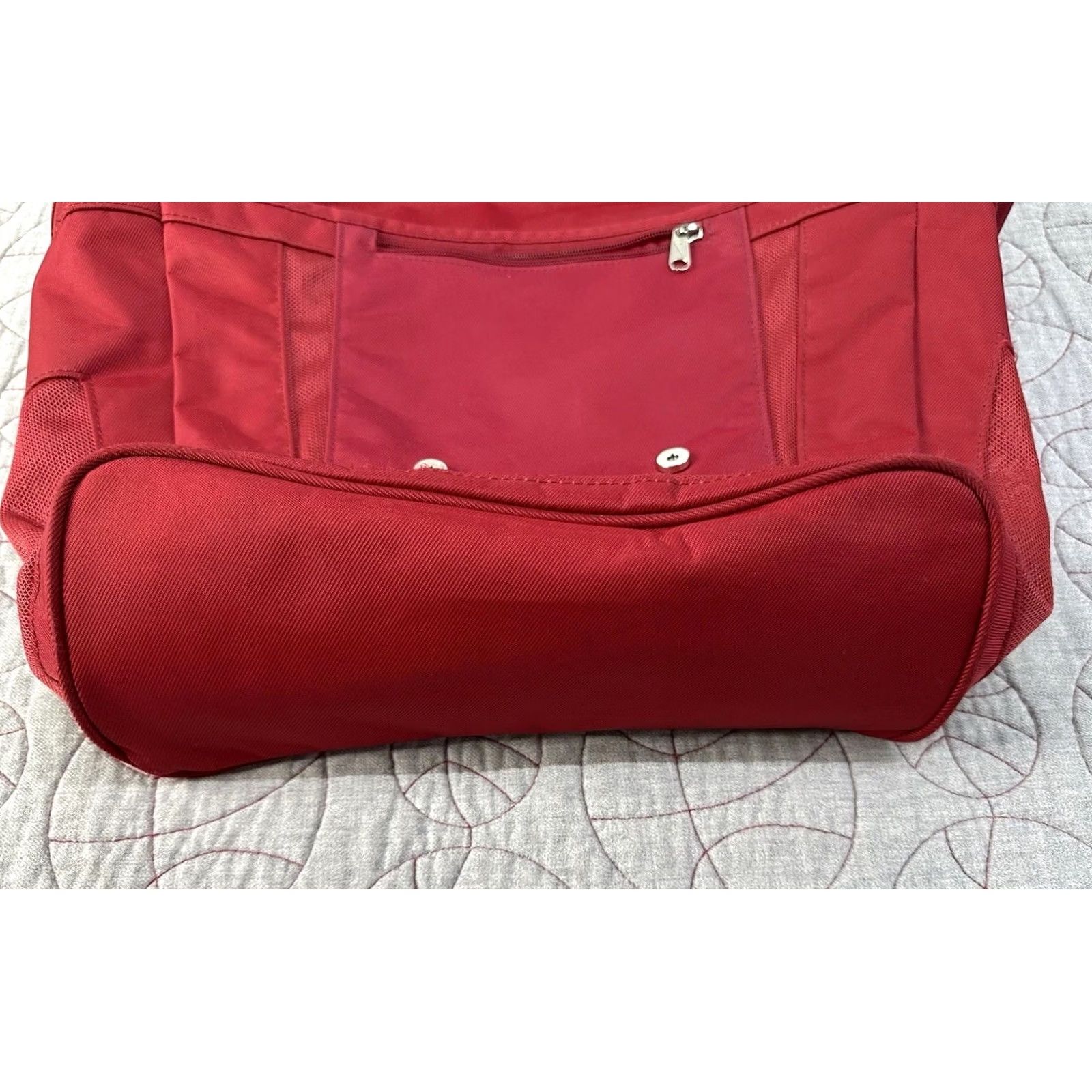 Nike VTG Nike Center Swoosh Satchel Bag Nylon Red Laptop Side Men Size ONE SIZE - 3 Thumbnail