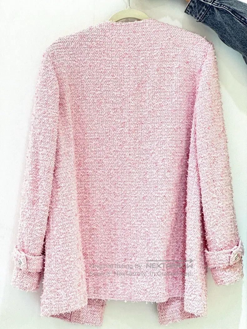Chanel Chanel 21C early spring pink tweed long coat Size XS / US 0-2 / IT 36-38 - 2 Thumbnail