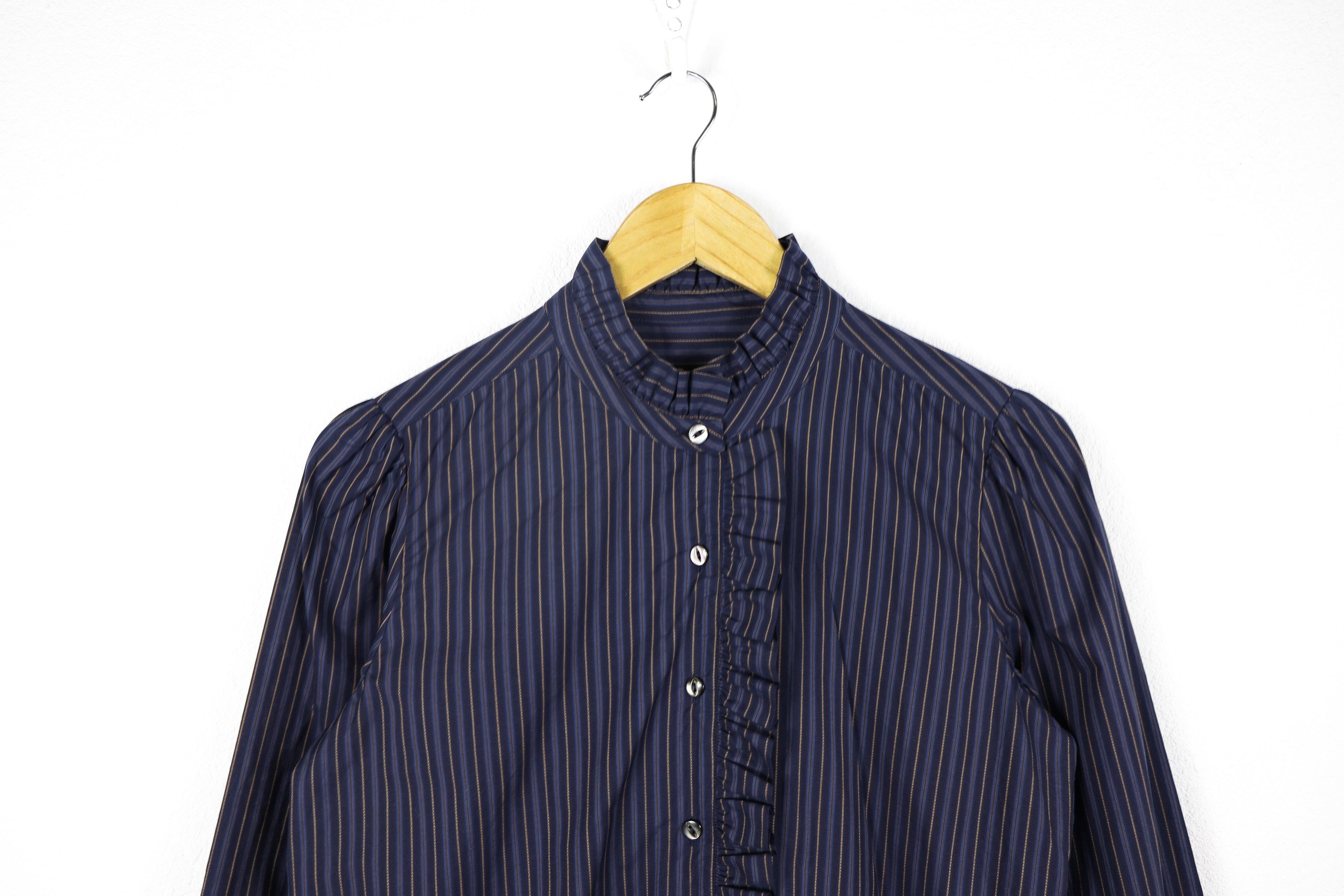 A.P.C. Womens A.P.C. Striped Ruffles Design Blouse Shirt 36 Size S / US 4 / IT 40 - 2 Thumbnail
