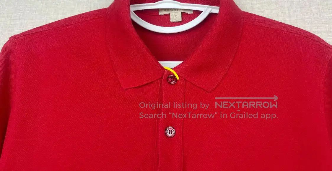 Burberry Burberry Red Cotton Men's Polo Shirt. Size US S / EU 44-46 / 1 - 3 Thumbnail