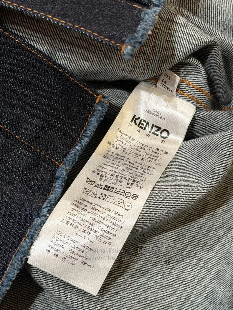 Kenzo Kenzo Silver Embroidered Women's Denim Jacket Size L / US 10 / IT 46 - 5 Thumbnail