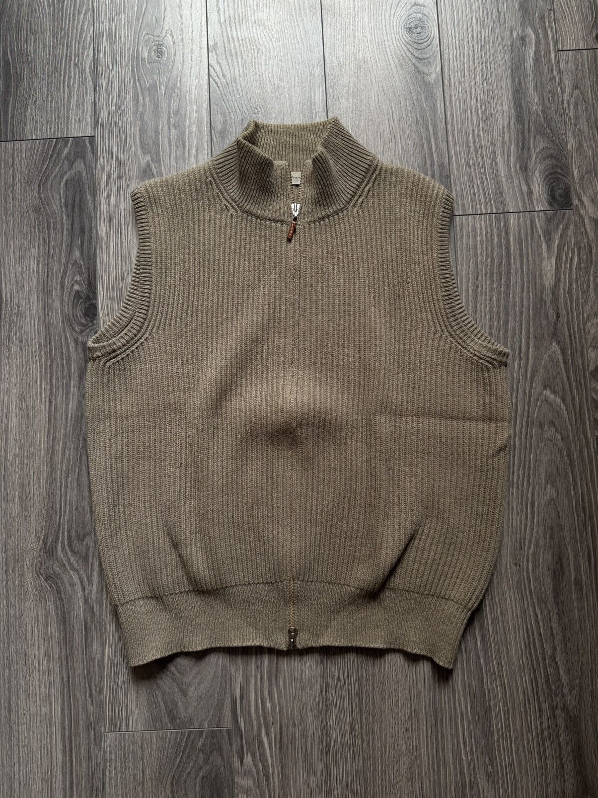 Falconeri Beige Ribbed Vest Men’s